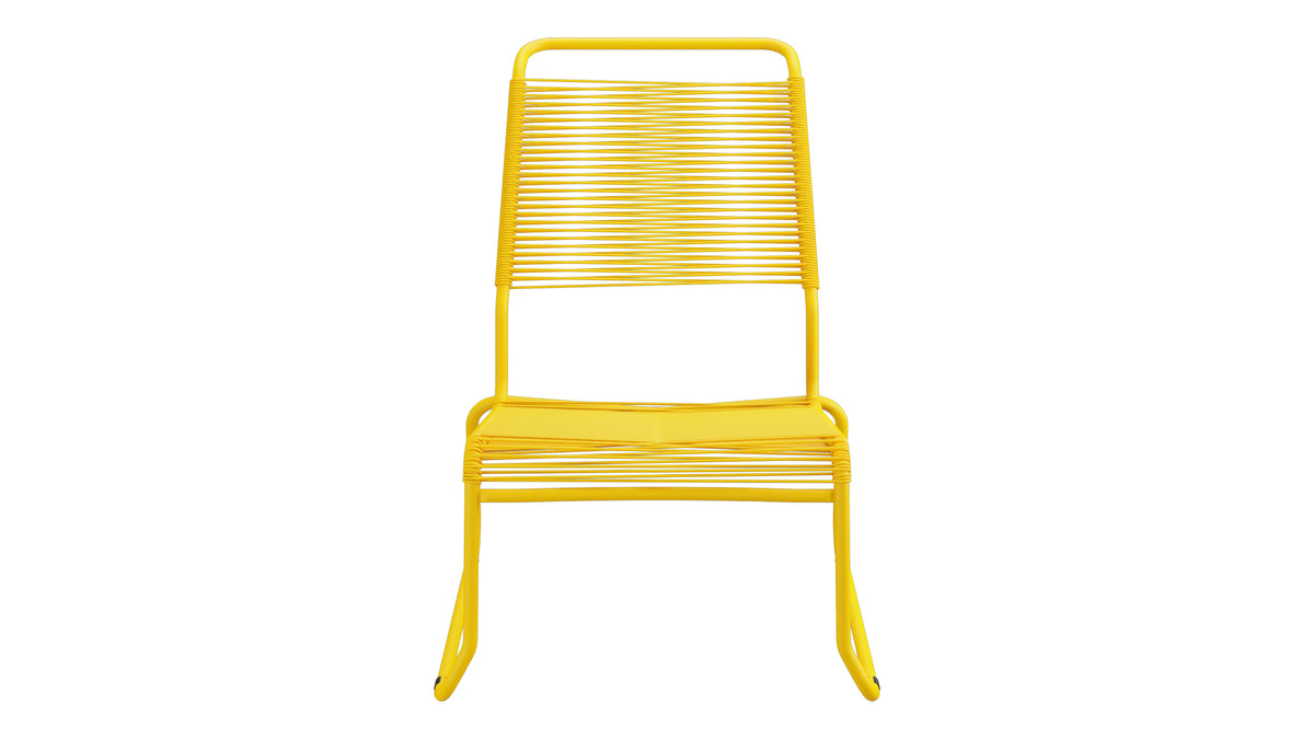 Säntis Spaghetti-Lounger ohne Armlehne Hochlehner Kufen in Gelb präsentiert im Onlineshop von KAQTU Design AG. Outdoor-Sessel ist von Schaffner