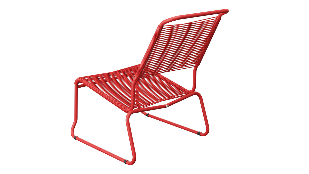 Säntis Spaghetti-Lounger ohne Armlehne Hochlehner Kufen in Rot präsentiert im Onlineshop von KAQTU Design AG. Outdoor-Sessel ist von Schaffner