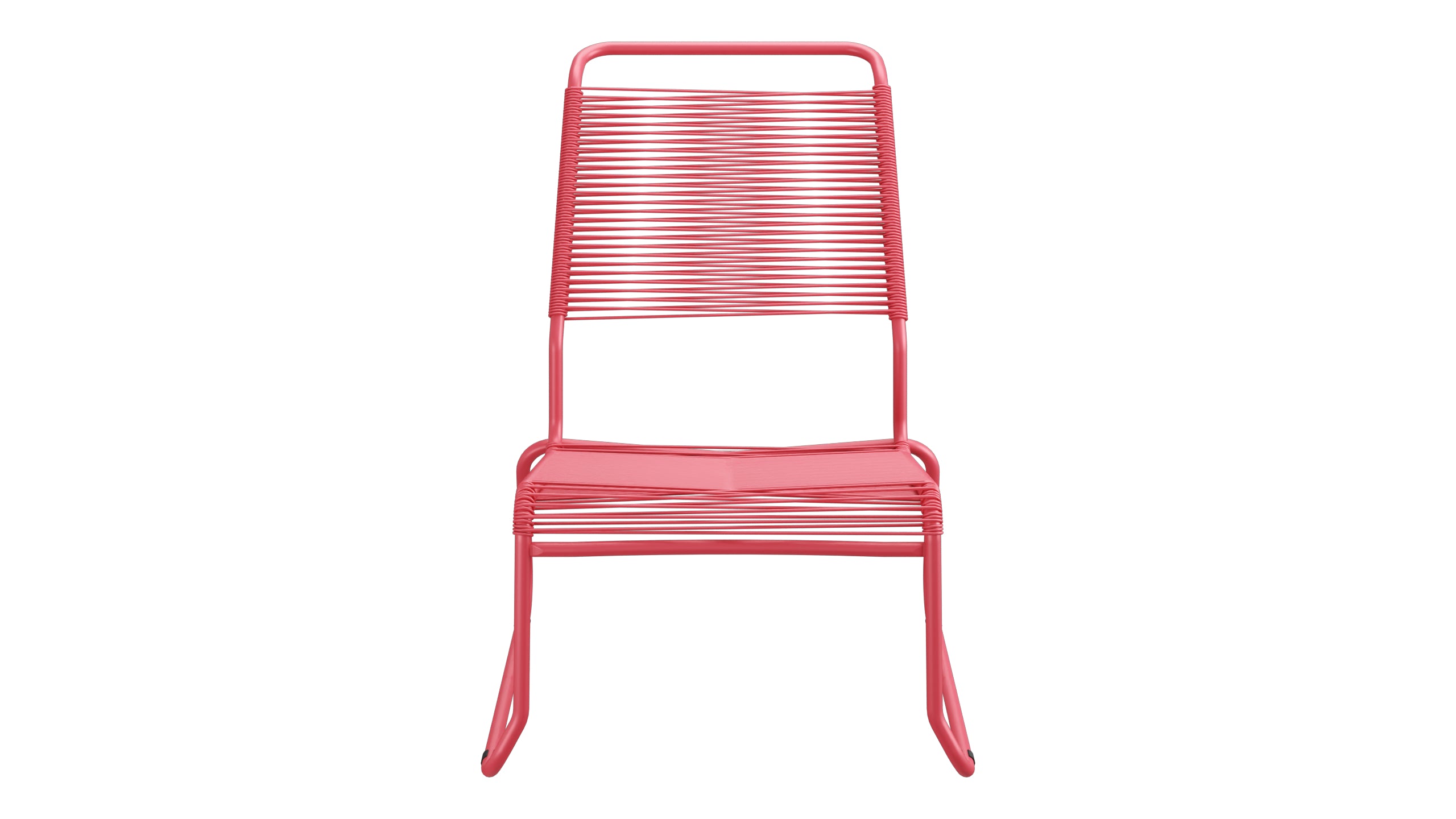Säntis Spaghetti-Lounger ohne Armlehne Hochlehner Kufen in Ahornrot präsentiert im Onlineshop von KAQTU Design AG. Outdoor-Sessel ist von Schaffner