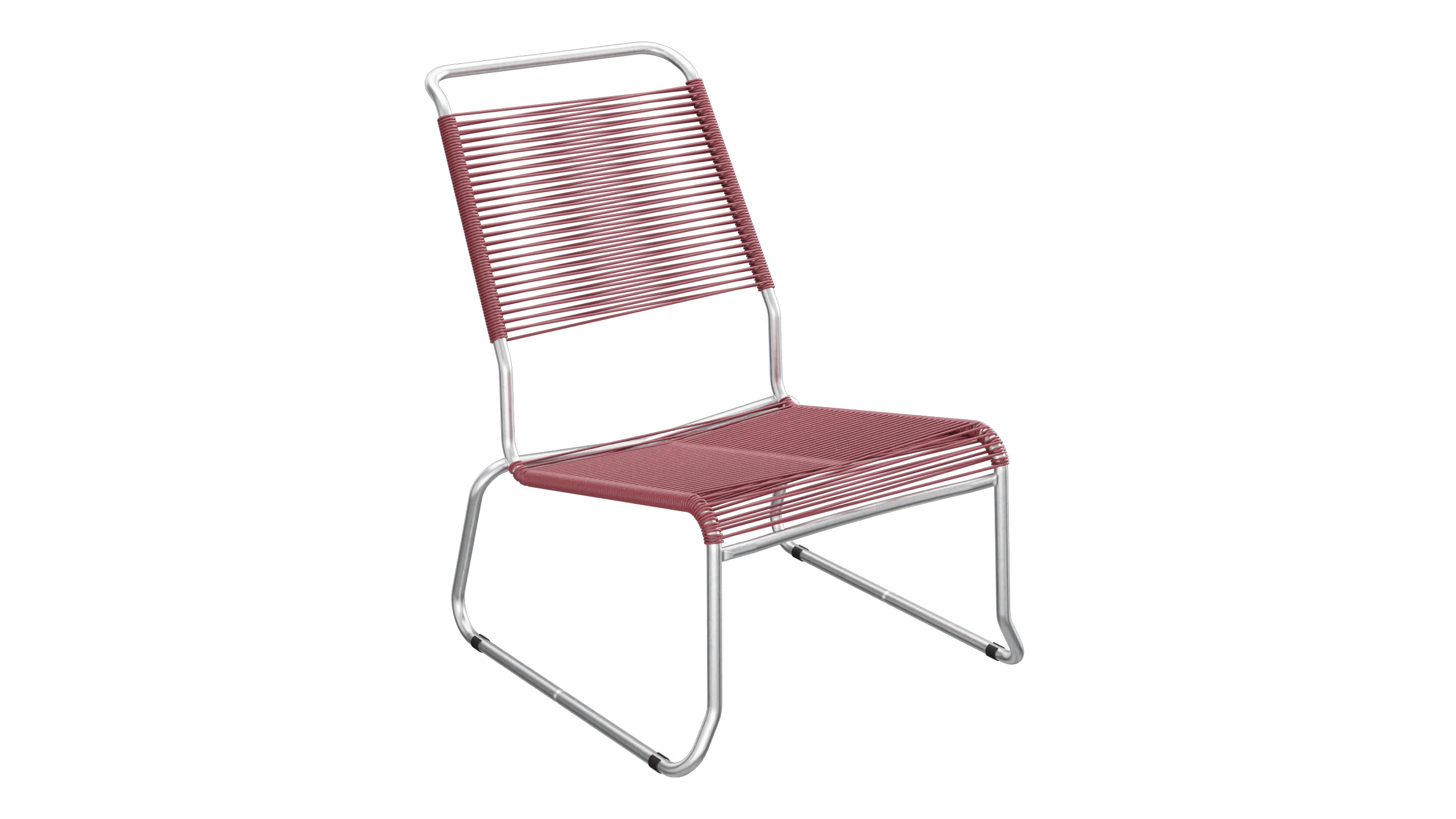 Säntis Spaghetti-Lounger ohne Armlehne Hochlehner Kufen in Bordeaux präsentiert im Onlineshop von KAQTU Design AG. Outdoor-Sessel ist von Schaffner