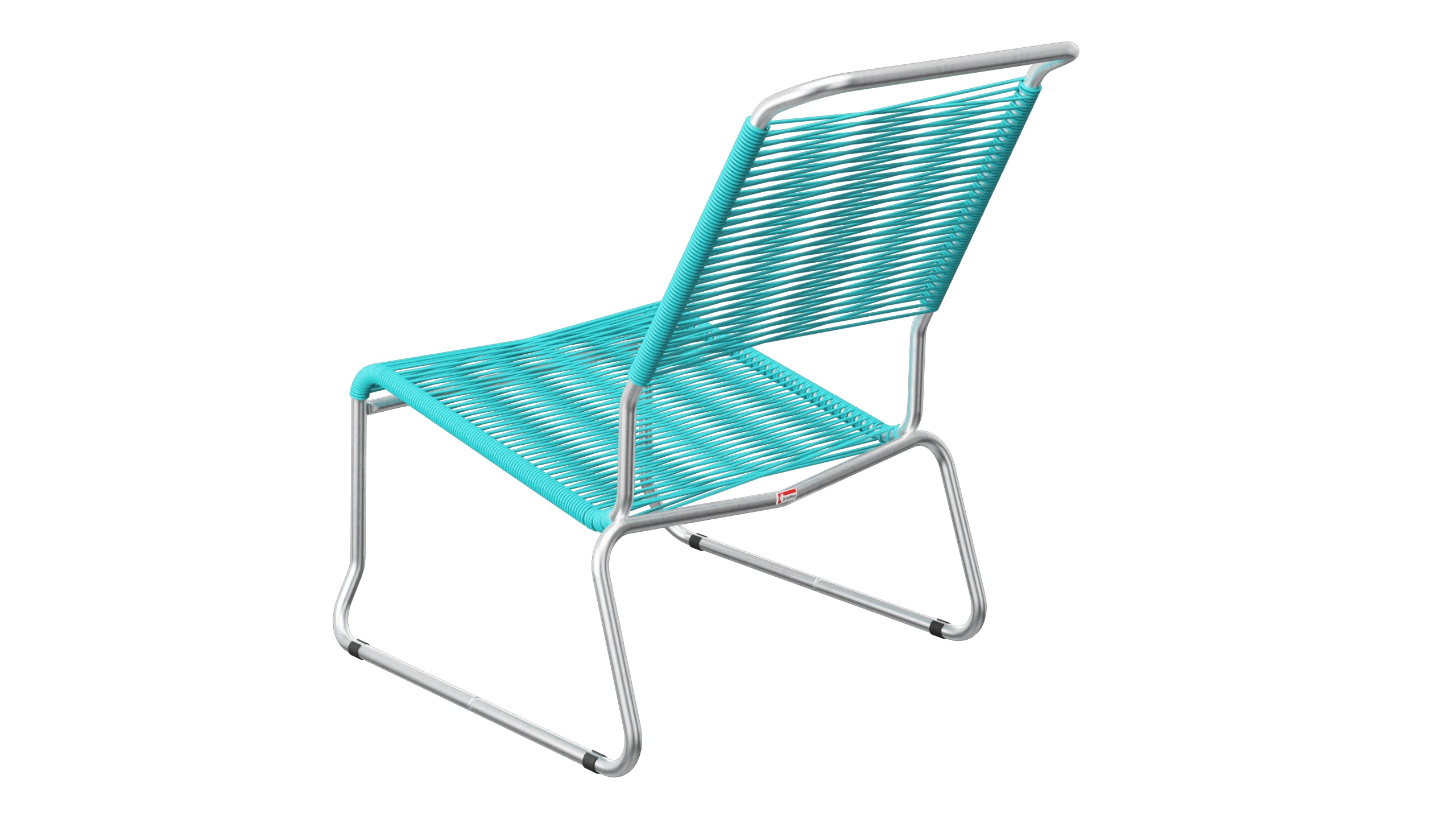 Säntis Spaghetti-Lounger ohne Armlehne Hochlehner Kufen in Türkis präsentiert im Onlineshop von KAQTU Design AG. Outdoor-Sessel ist von Schaffner