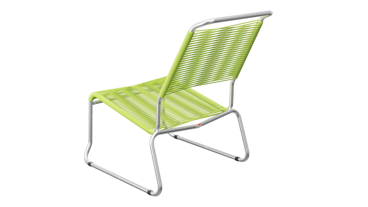 Säntis Spaghetti-Lounger ohne Armlehne Hochlehner Kufen in Hellgrün präsentiert im Onlineshop von KAQTU Design AG. Outdoor-Sessel ist von Schaffner