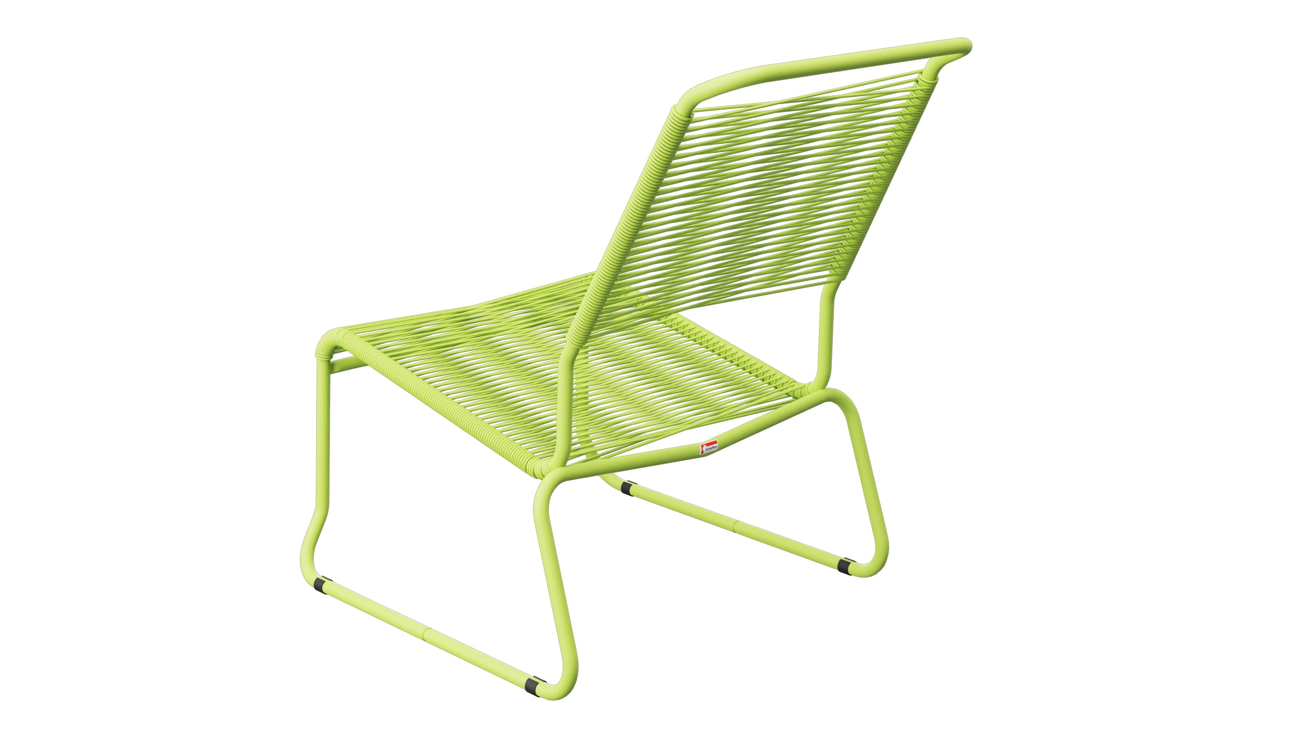 Säntis Spaghetti-Lounger ohne Armlehne Hochlehner Kufen in Hellgrün präsentiert im Onlineshop von KAQTU Design AG. Outdoor-Sessel ist von Schaffner
