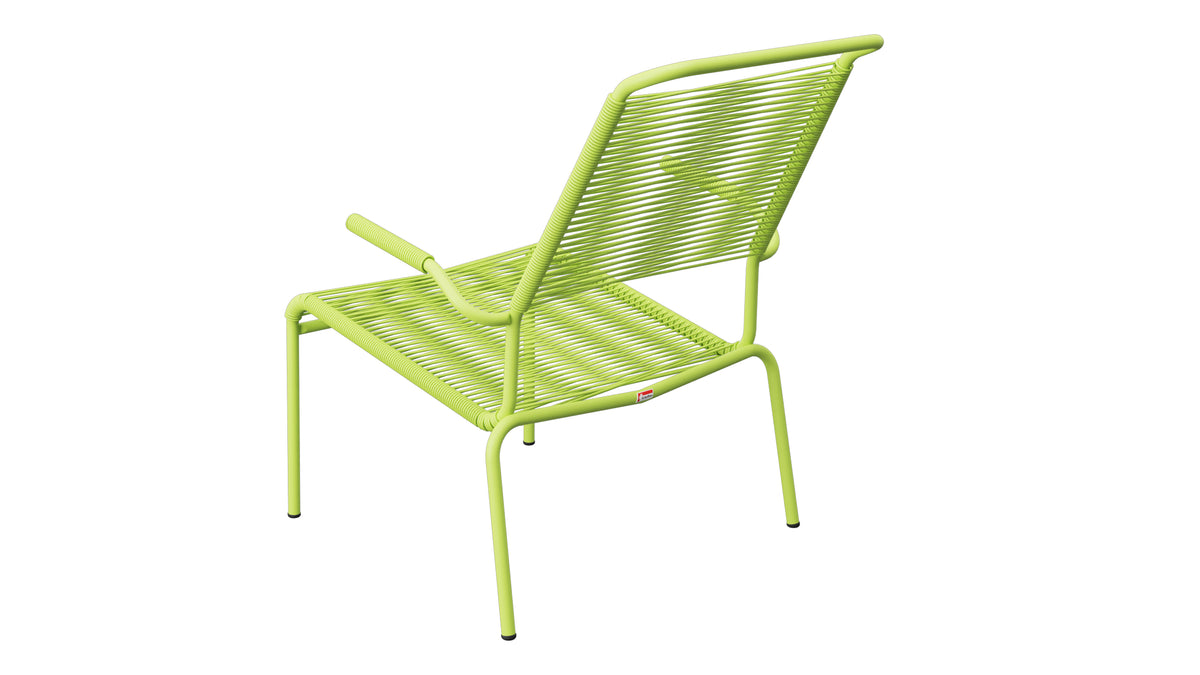 Säntis Lounger Spaghetti mit Armlehne Hochlehner in Hellgrün präsentiert im Onlineshop von KAQTU Design AG. Outdoor-Sessel mit Armlehnen ist von Schaffner