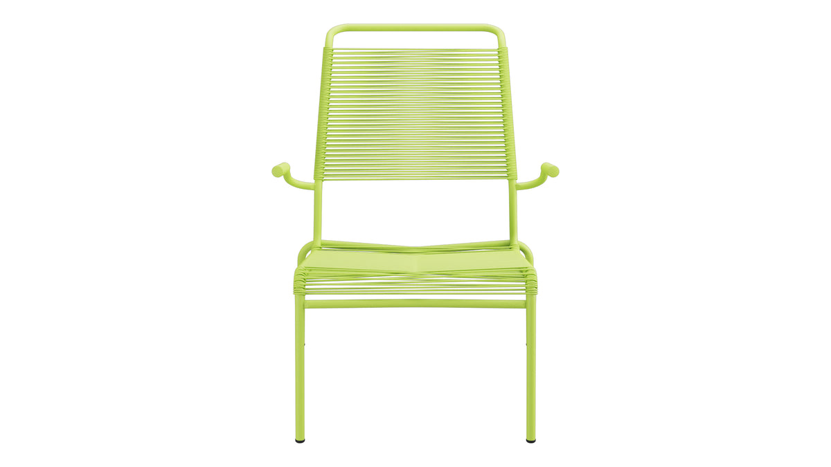 Säntis Lounger Spaghetti mit Armlehne Hochlehner in Hellgrün präsentiert im Onlineshop von KAQTU Design AG. Outdoor-Sessel mit Armlehnen ist von Schaffner