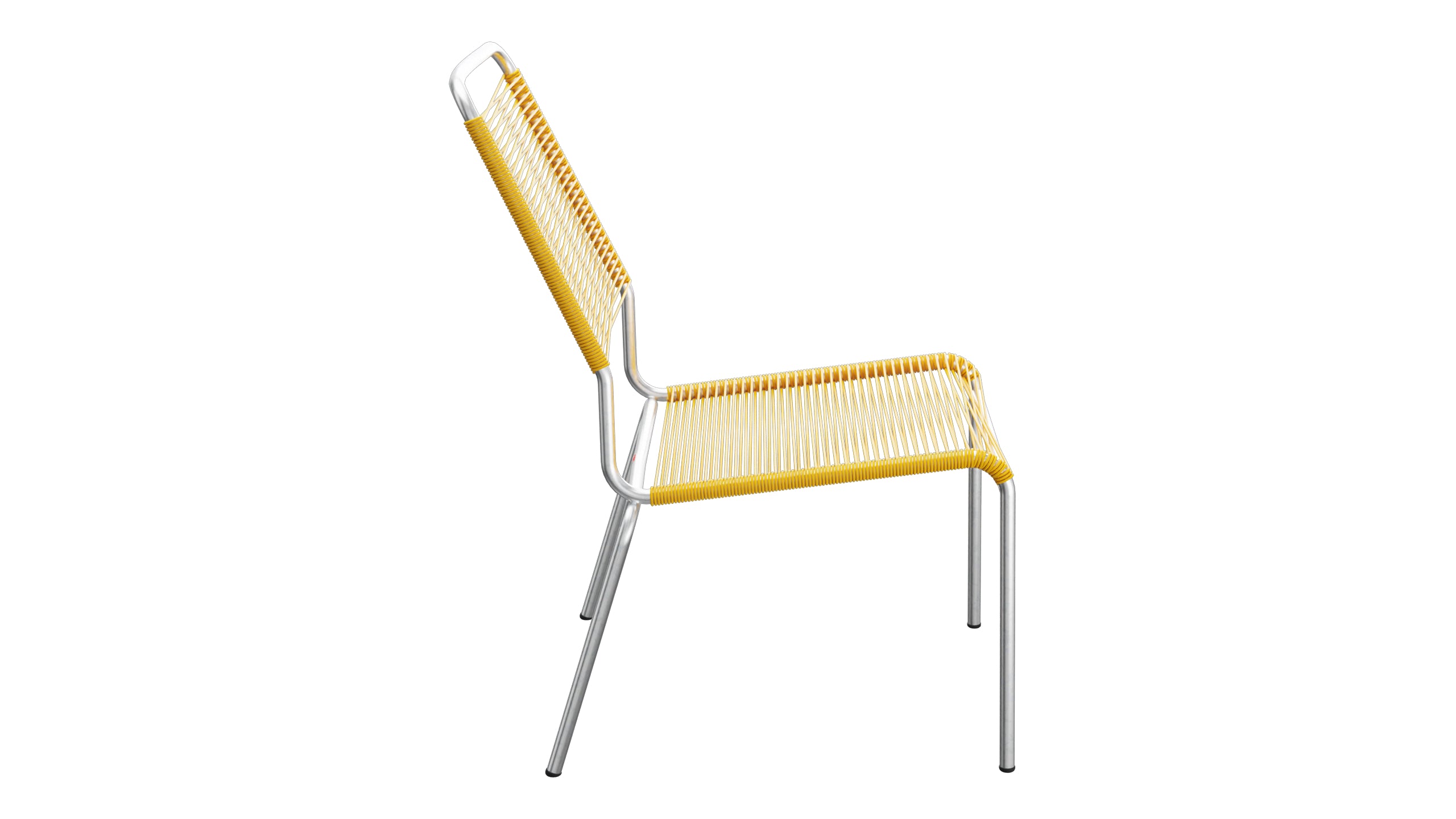 Rigi Spaghetti-Salonsessel ohne Armlehne in Gelb präsentiert im Onlineshop von KAQTU Design AG. Outdoor-Sessel ist von Schaffner