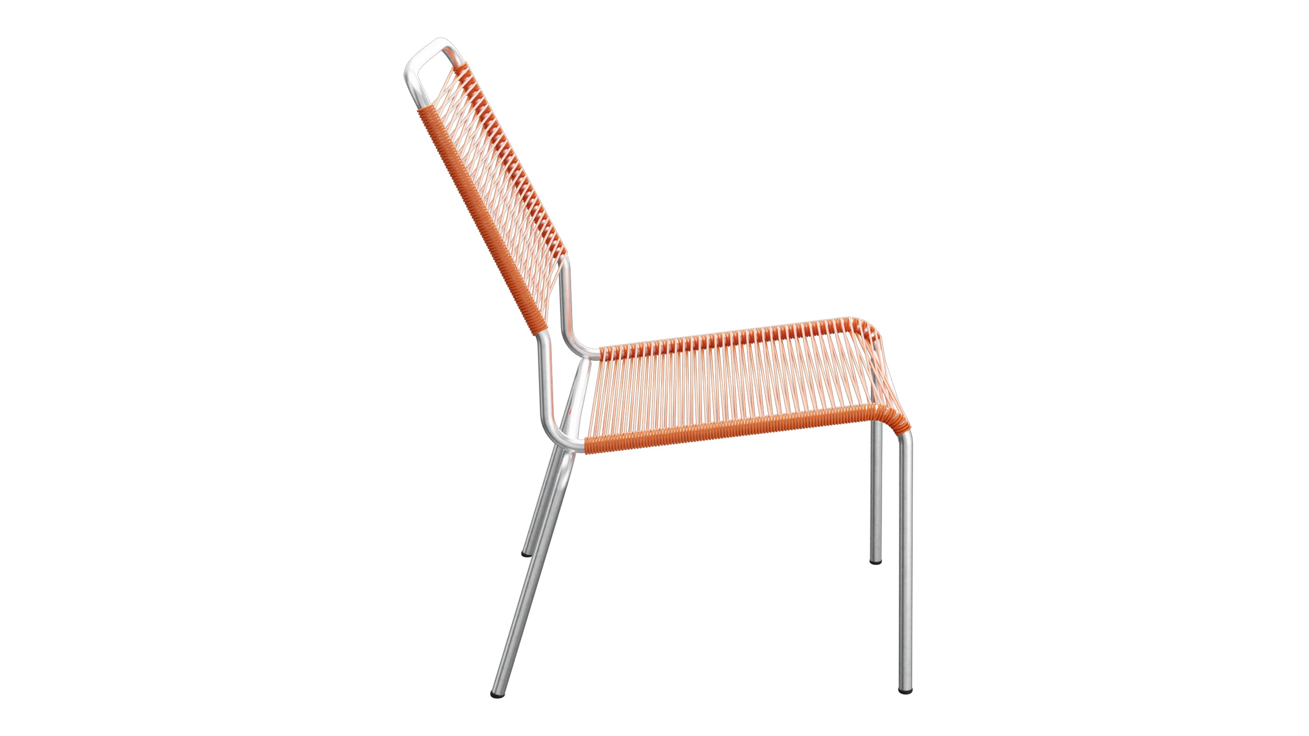 Rigi Spaghetti-Salonsessel ohne Armlehne in Orange präsentiert im Onlineshop von KAQTU Design AG. Outdoor-Sessel ist von Schaffner