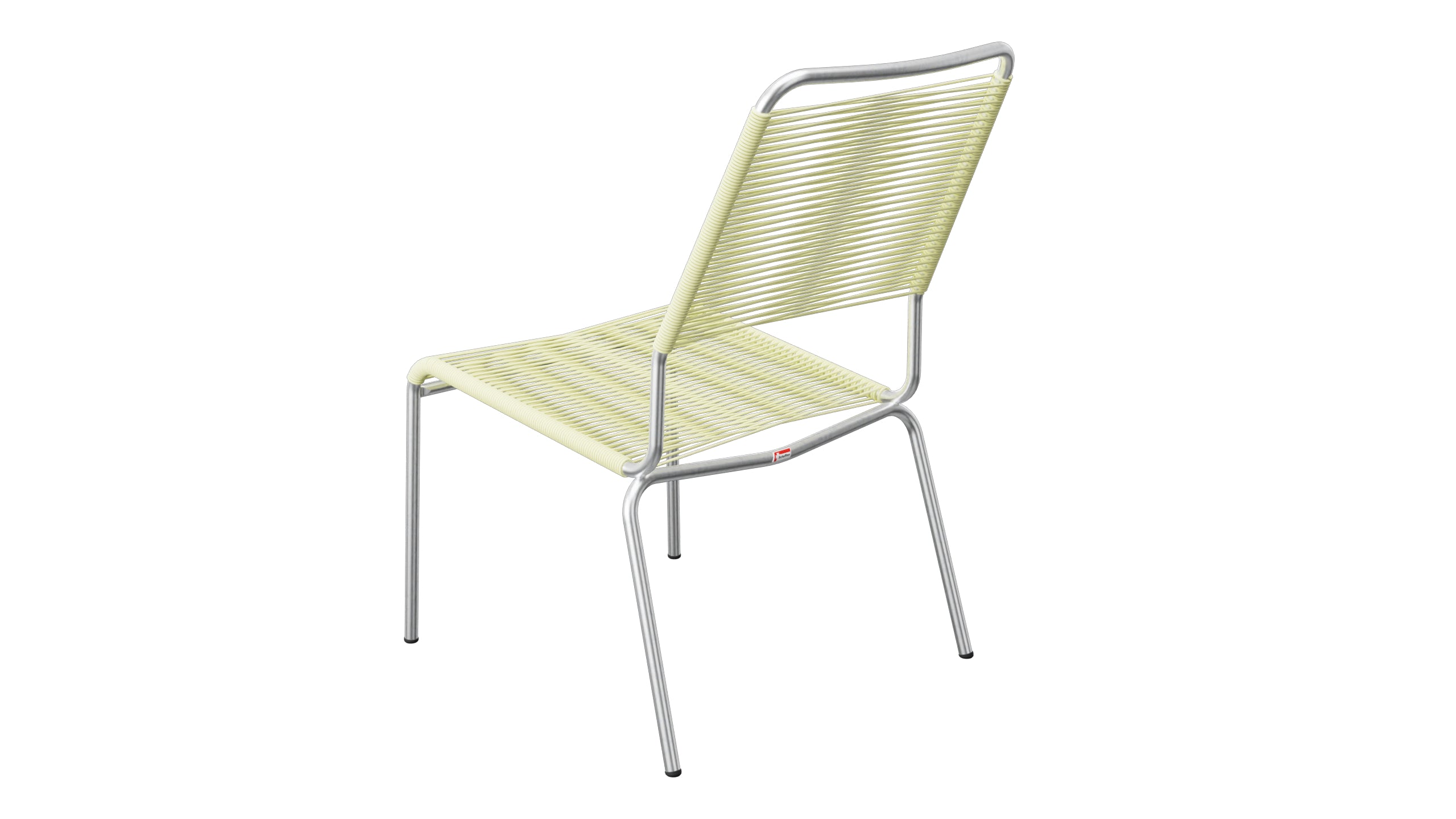 Rigi Spaghetti-Salonsessel ohne Armlehne in Buchsbaumgelb präsentiert im Onlineshop von KAQTU Design AG. Outdoor-Sessel ist von Schaffner