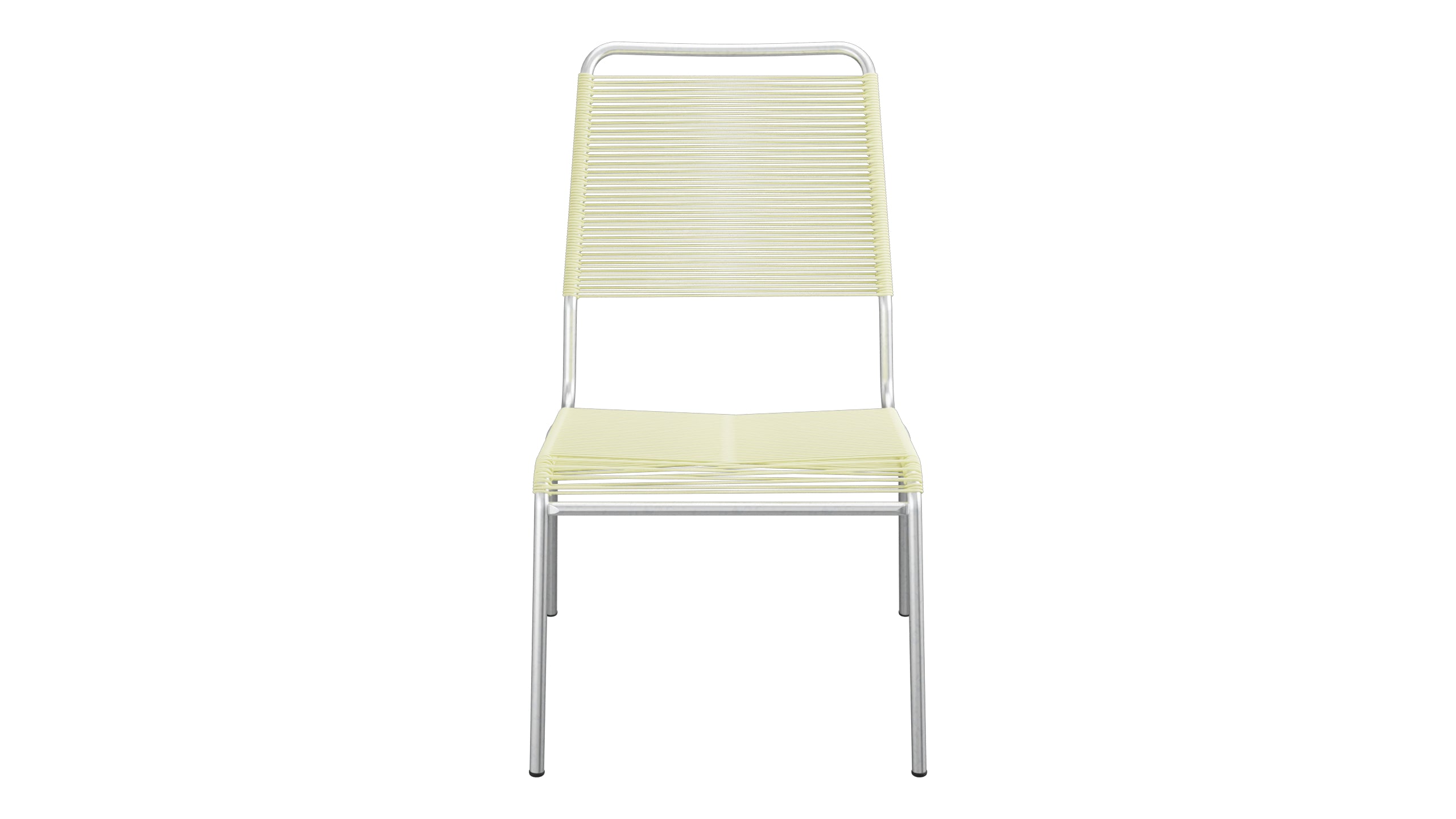 Rigi Spaghetti-Salonsessel ohne Armlehne in Buchsbaumgelb präsentiert im Onlineshop von KAQTU Design AG. Outdoor-Sessel ist von Schaffner