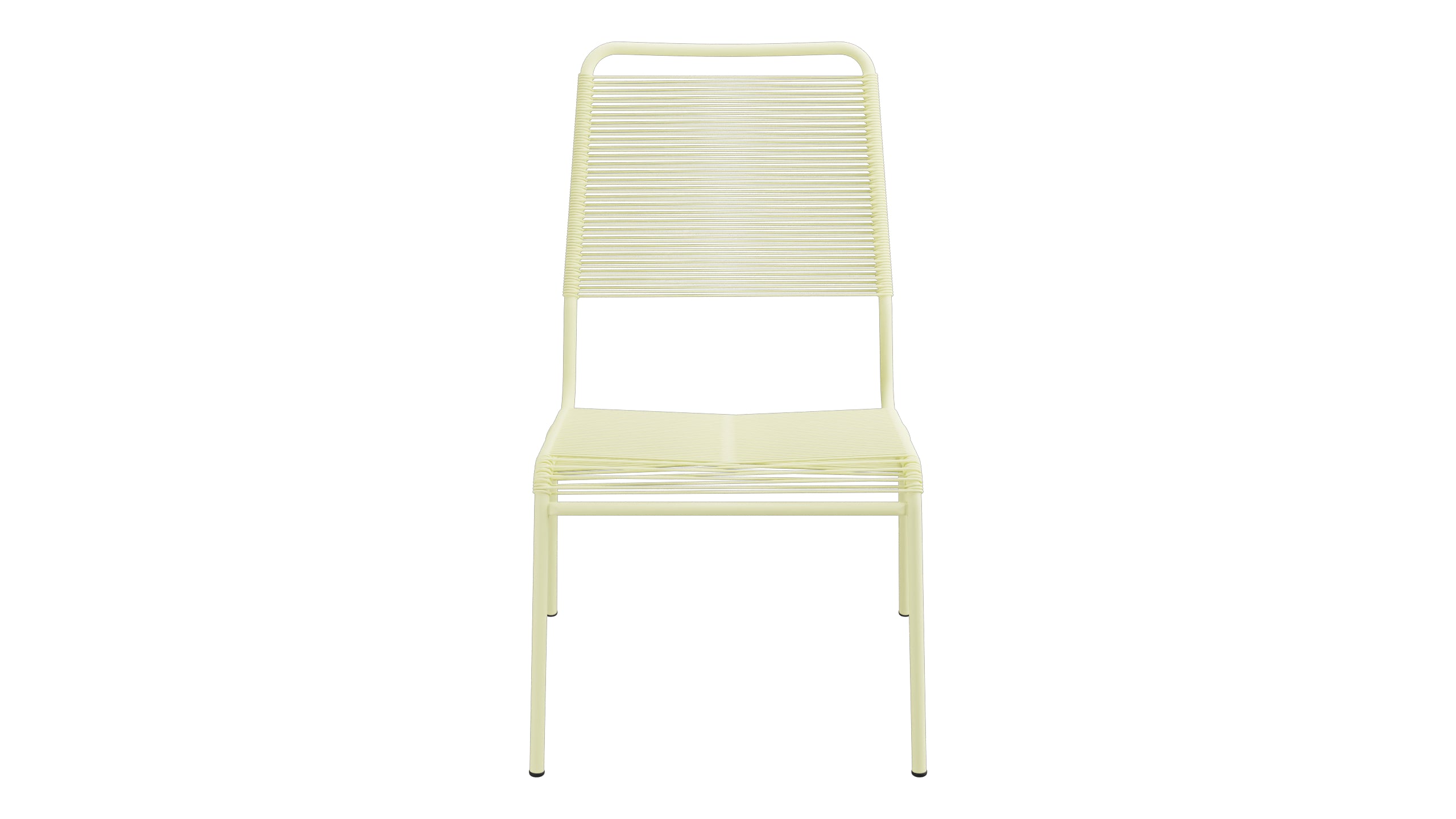 Rigi Spaghetti-Salonsessel ohne Armlehne in Buchsbaumgelb präsentiert im Onlineshop von KAQTU Design AG. Outdoor-Sessel ist von Schaffner