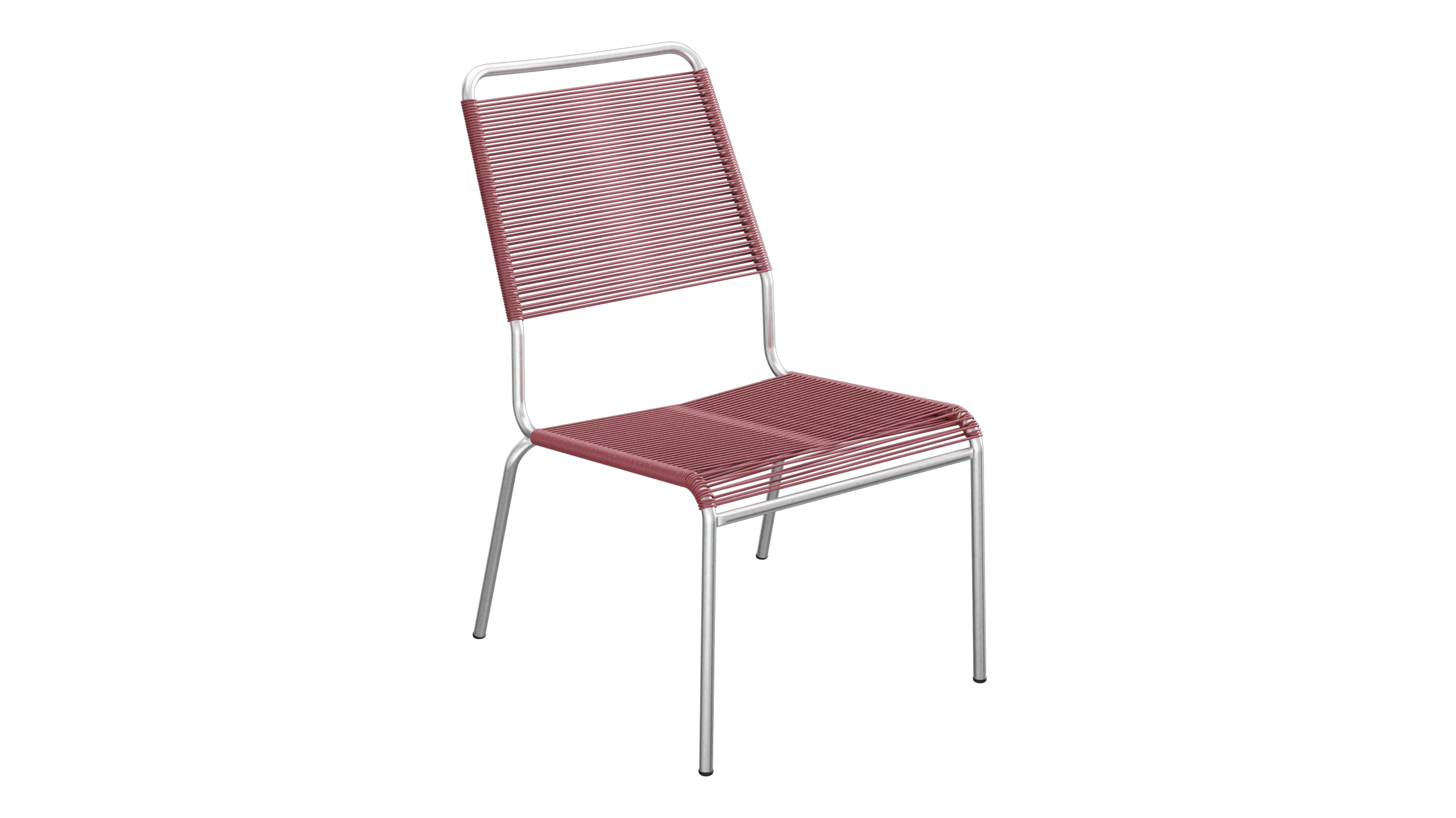 Rigi Spaghetti-Salonsessel ohne Armlehne in Bordeaux präsentiert im Onlineshop von KAQTU Design AG. Outdoor-Sessel ist von Schaffner