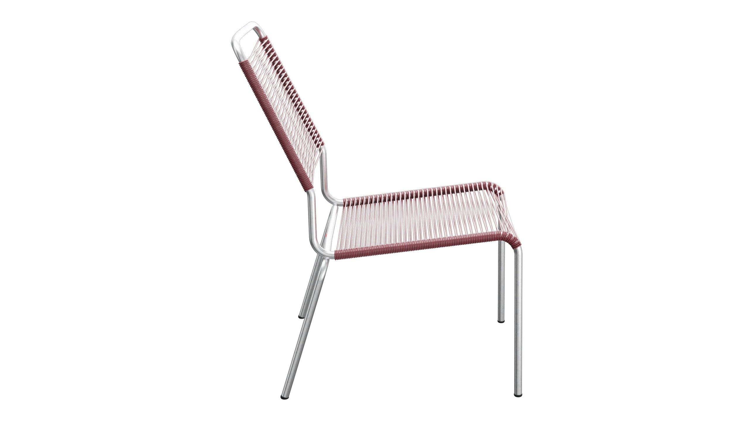 Rigi Spaghetti-Salonsessel ohne Armlehne in Bordeaux präsentiert im Onlineshop von KAQTU Design AG. Outdoor-Sessel ist von Schaffner