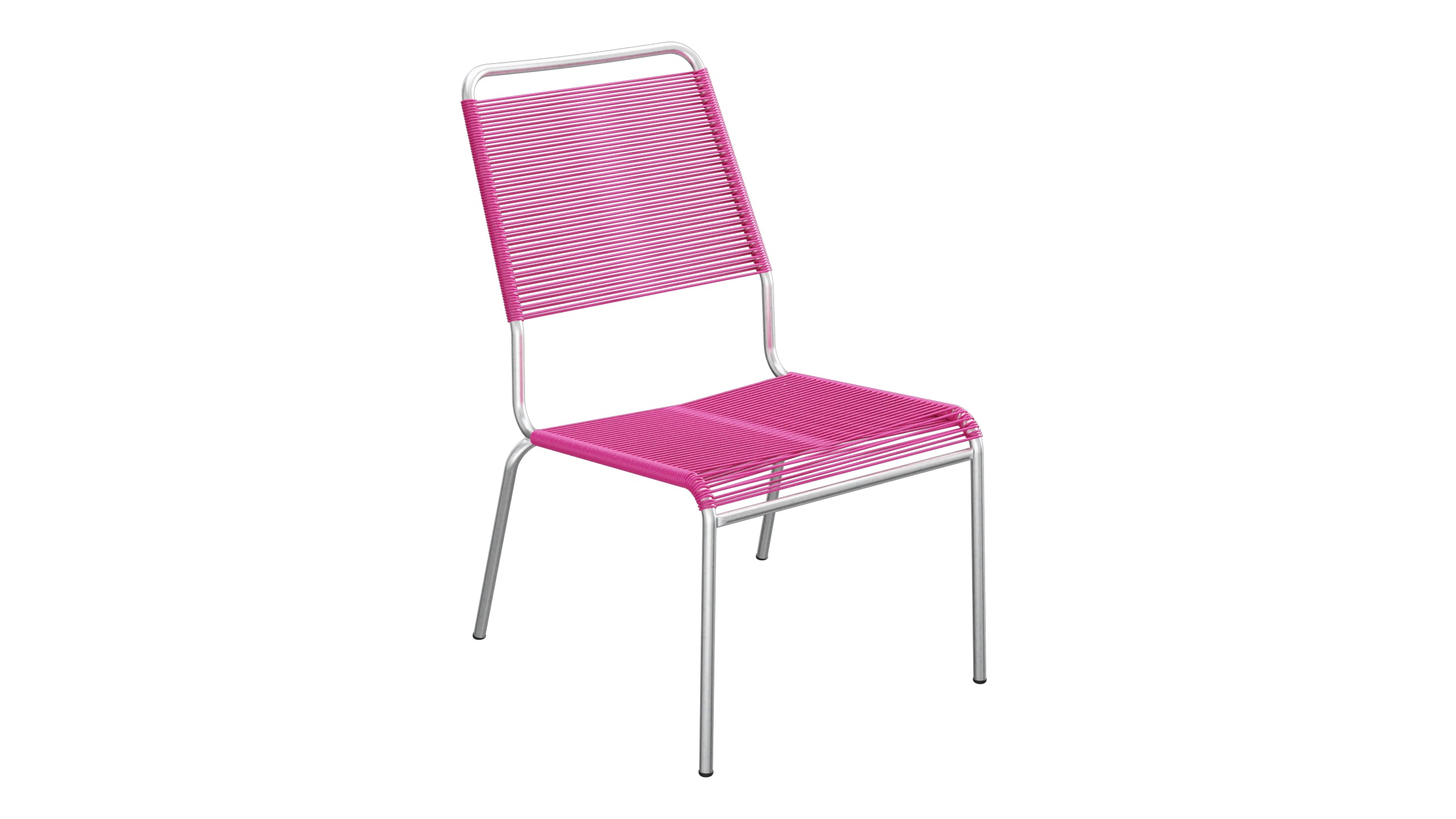Rigi Spaghetti-Salonsessel ohne Armlehne in Pink präsentiert im Onlineshop von KAQTU Design AG. Outdoor-Sessel ist von Schaffner