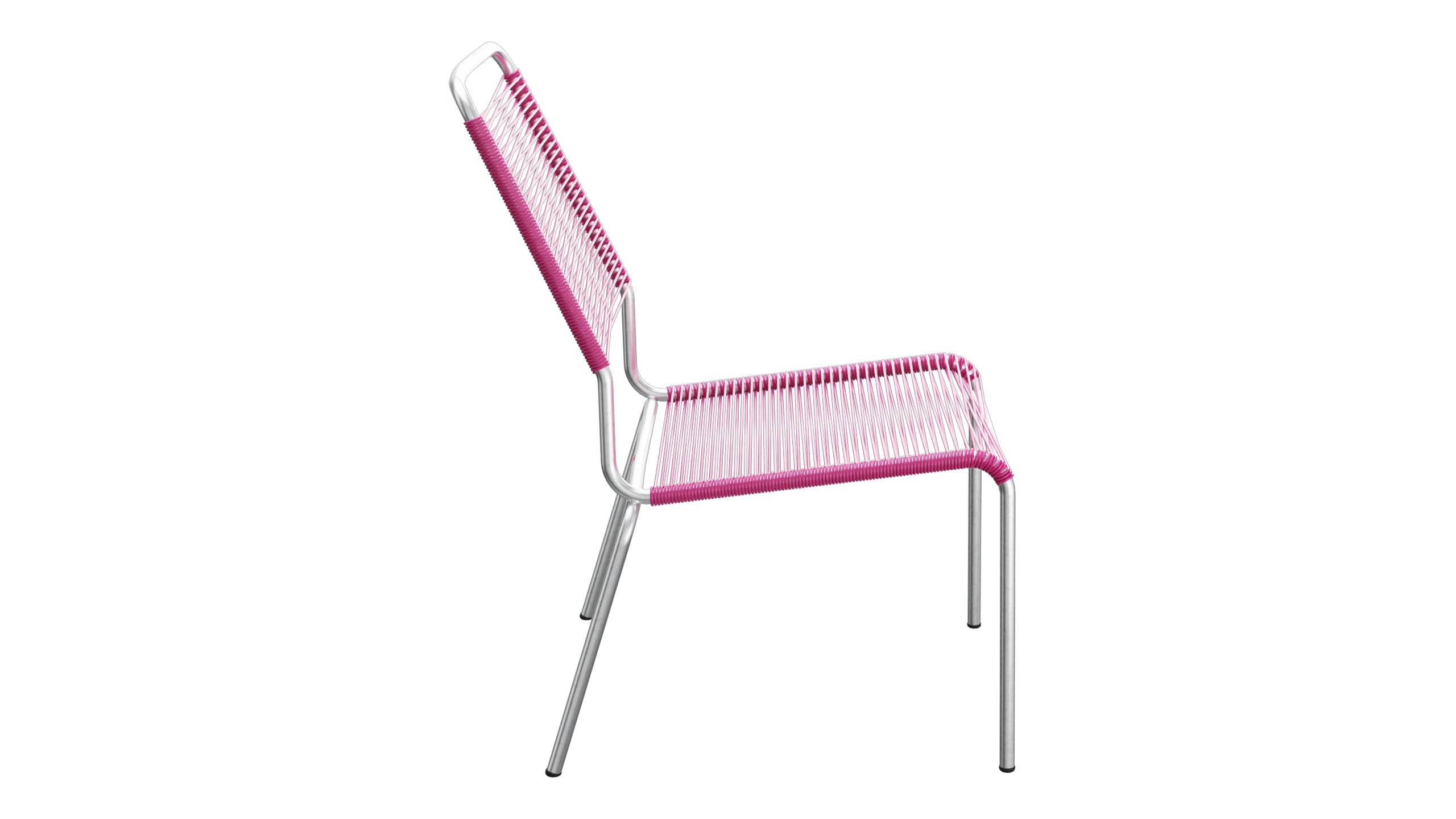Rigi Spaghetti-Salonsessel ohne Armlehne in Pink präsentiert im Onlineshop von KAQTU Design AG. Outdoor-Sessel ist von Schaffner