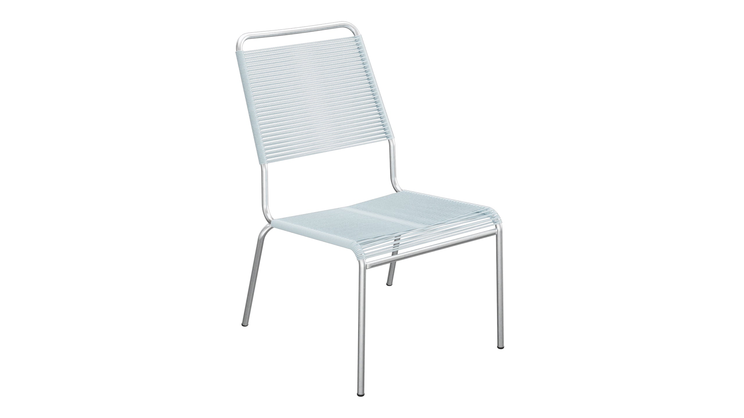 Rigi Spaghetti-Salonsessel ohne Armlehne in Pastellblau präsentiert im Onlineshop von KAQTU Design AG. Outdoor-Sessel ist von Schaffner