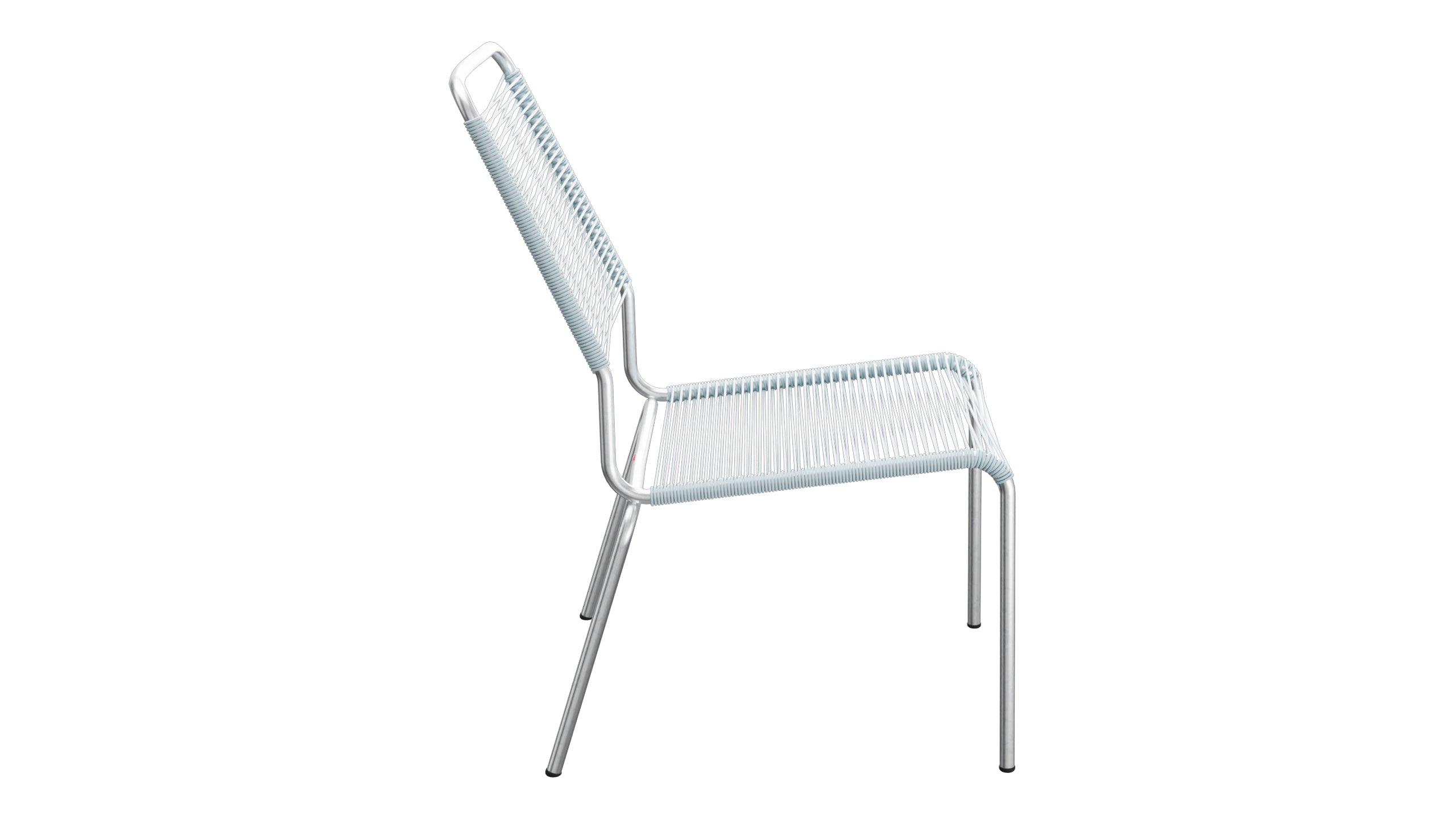 Rigi Spaghetti-Salonsessel ohne Armlehne in Pastellblau präsentiert im Onlineshop von KAQTU Design AG. Outdoor-Sessel ist von Schaffner