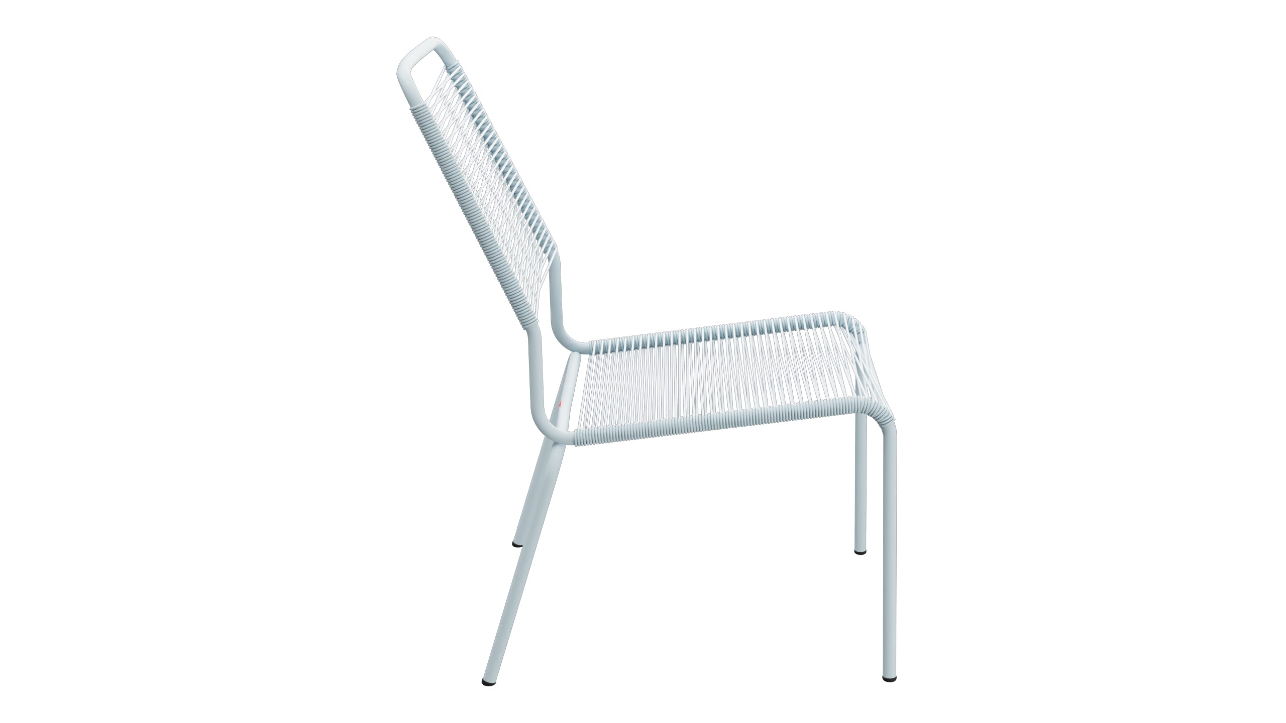 Rigi Spaghetti-Salonsessel ohne Armlehne in Pastellblau präsentiert im Onlineshop von KAQTU Design AG. Outdoor-Sessel ist von Schaffner