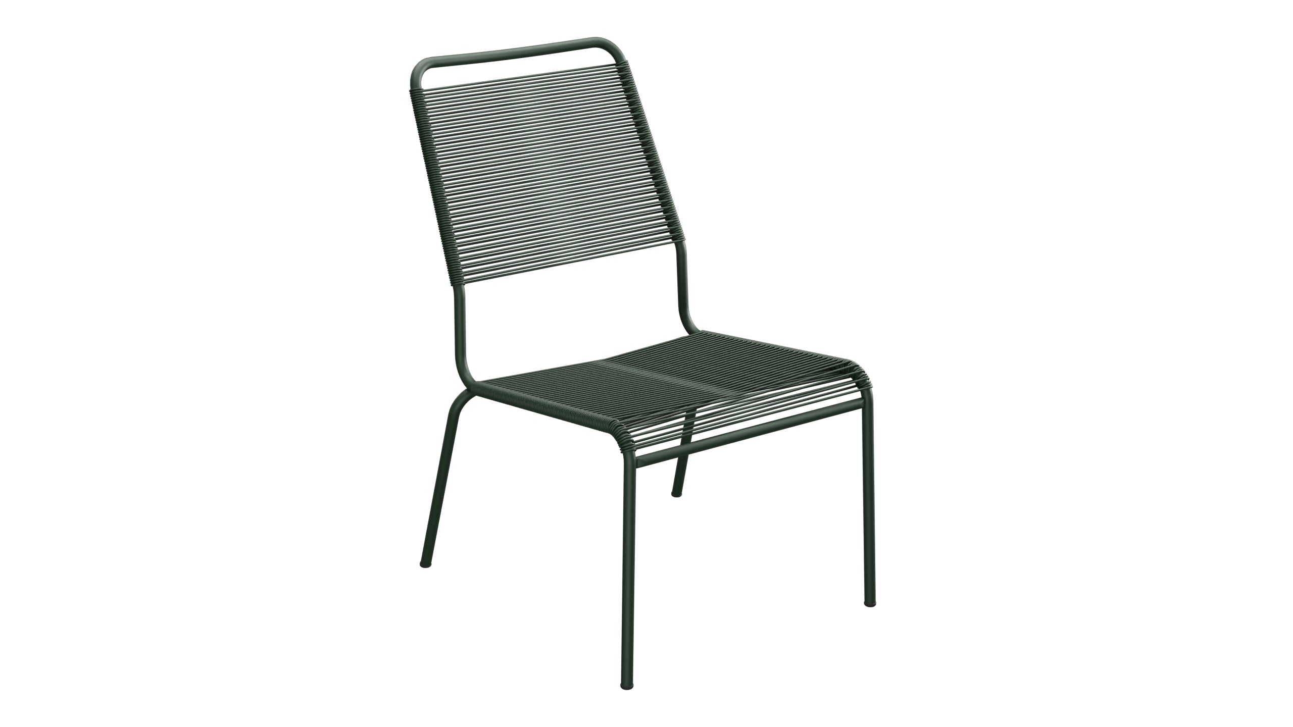 Rigi Spaghetti-Salonsessel ohne Armlehne in Tannengrün präsentiert im Onlineshop von KAQTU Design AG. Outdoor-Sessel ist von Schaffner
