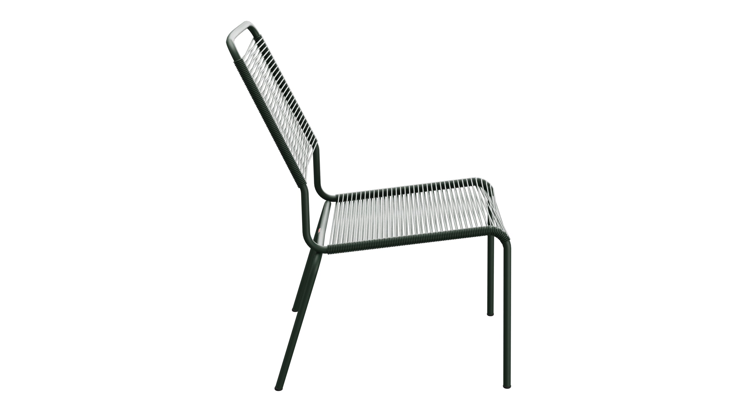 Rigi Spaghetti-Salonsessel ohne Armlehne in Tannengrün präsentiert im Onlineshop von KAQTU Design AG. Outdoor-Sessel ist von Schaffner