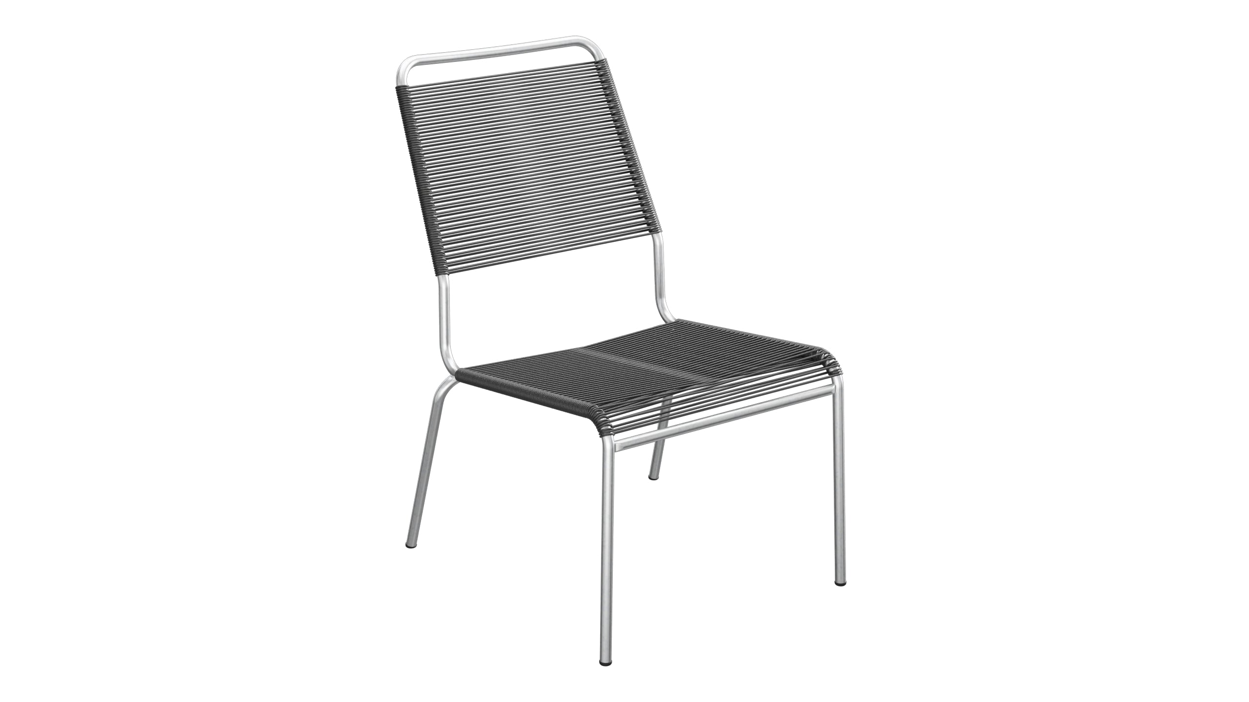 Rigi Spaghetti-Salonsessel ohne Armlehne in Anthrazit präsentiert im Onlineshop von KAQTU Design AG. Outdoor-Sessel ist von Schaffner
