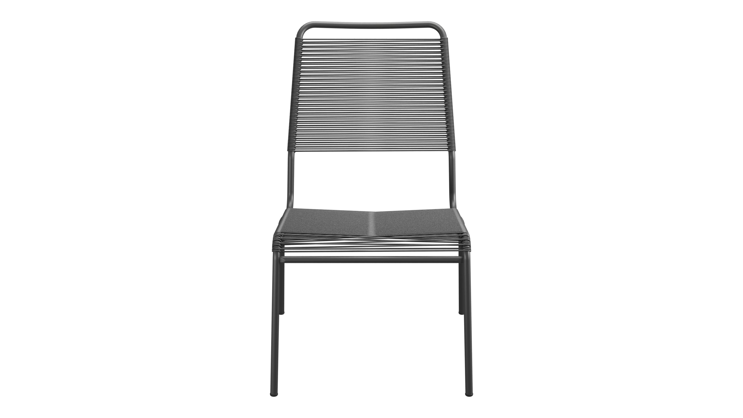 Rigi Spaghetti-Salonsessel ohne Armlehne in Anthrazit präsentiert im Onlineshop von KAQTU Design AG. Outdoor-Sessel ist von Schaffner