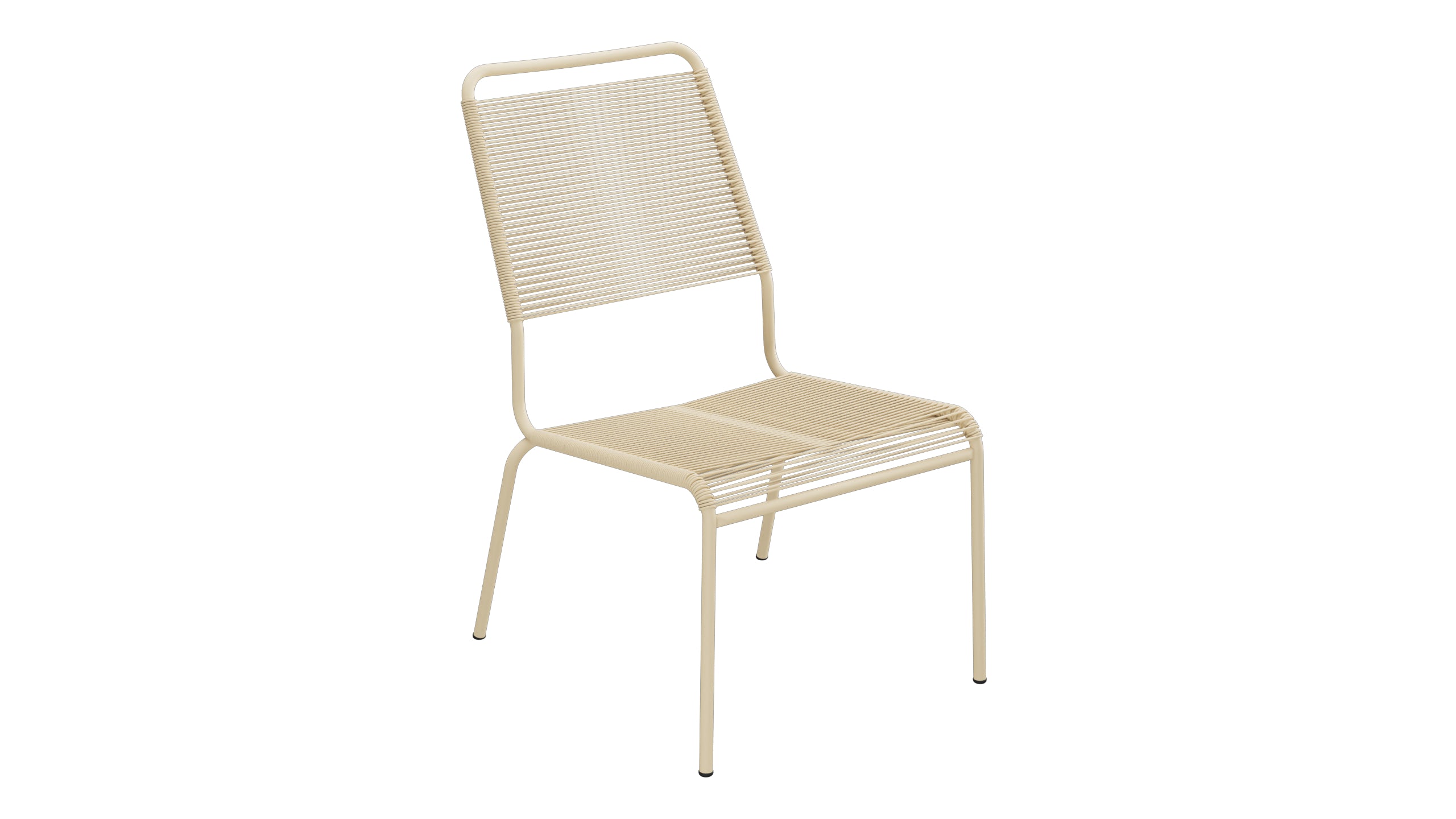 Rigi Spaghetti-Salonsessel ohne Armlehne in Pastellbraun präsentiert im Onlineshop von KAQTU Design AG. Outdoor-Sessel ist von Schaffner