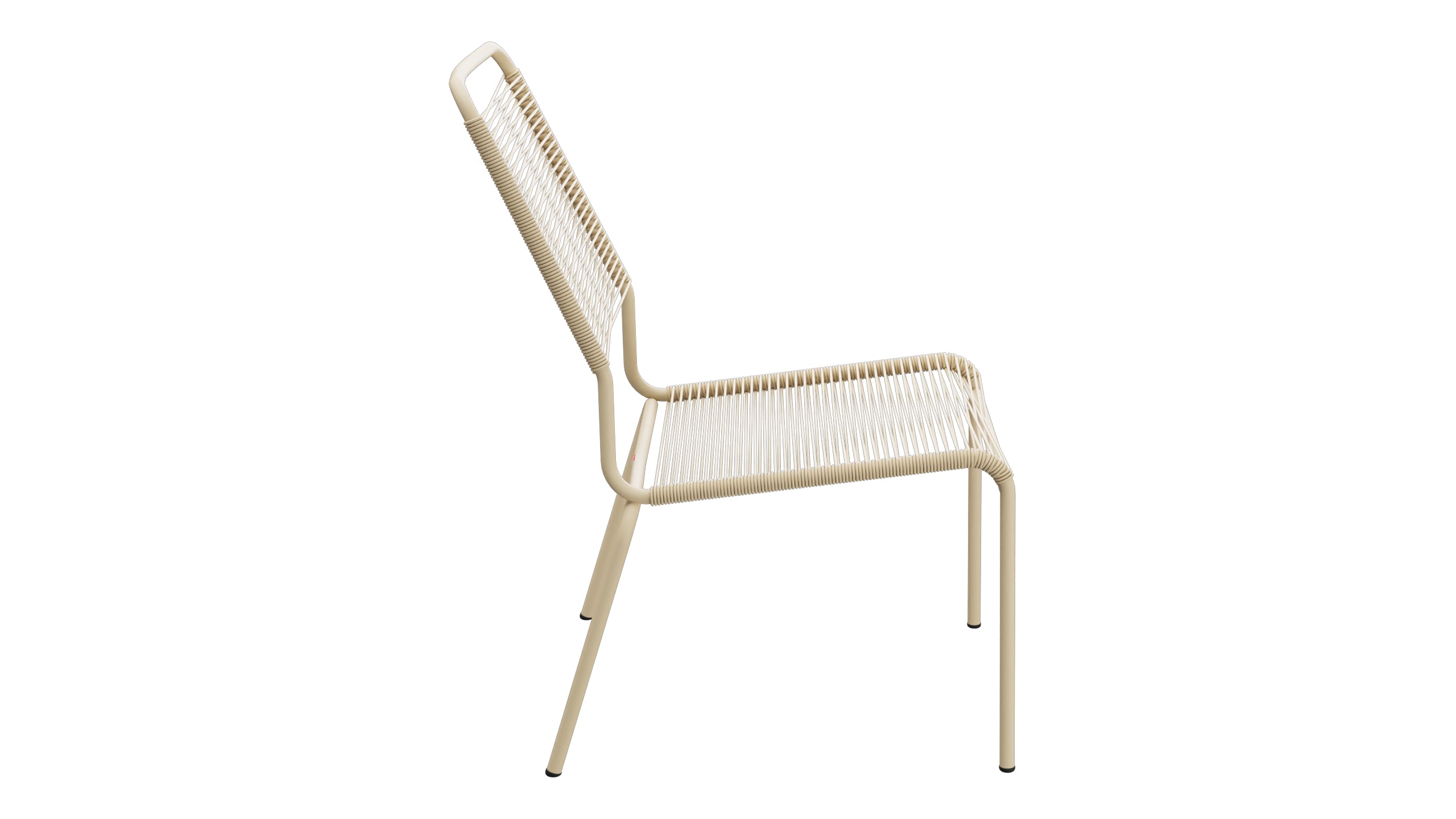 Rigi Spaghetti-Salonsessel ohne Armlehne in Pastellbraun präsentiert im Onlineshop von KAQTU Design AG. Outdoor-Sessel ist von Schaffner