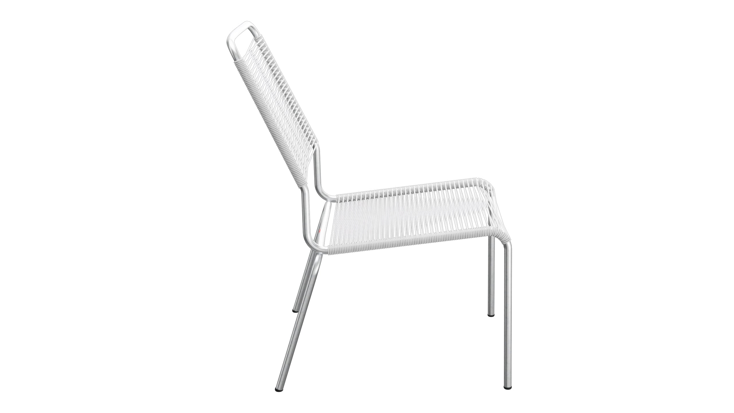 Rigi Spaghetti-Salonsessel ohne Armlehne in Weiss präsentiert im Onlineshop von KAQTU Design AG. Outdoor-Sessel ist von Schaffner