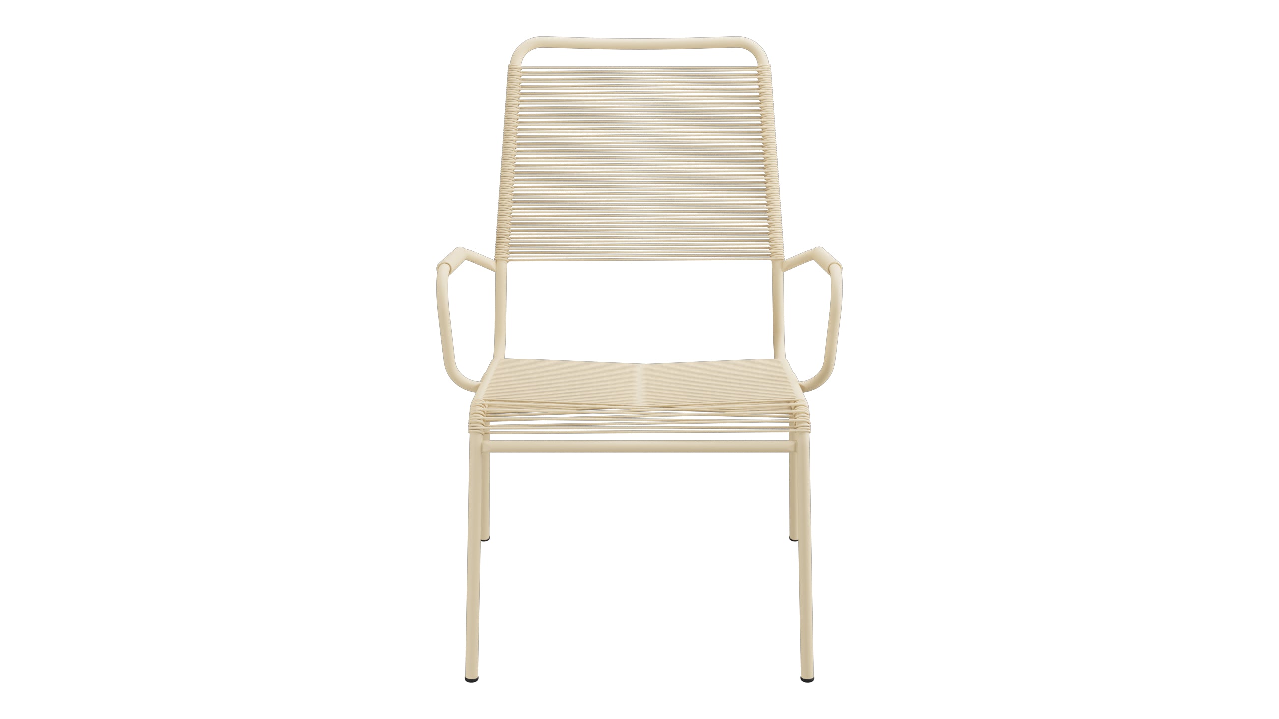 Rigi Spaghetti-Salonsessel mit Armlehne in Pastellbraun präsentiert im Onlineshop von KAQTU Design AG. Gartenstuhl mit Armlehnen ist von Schaffner