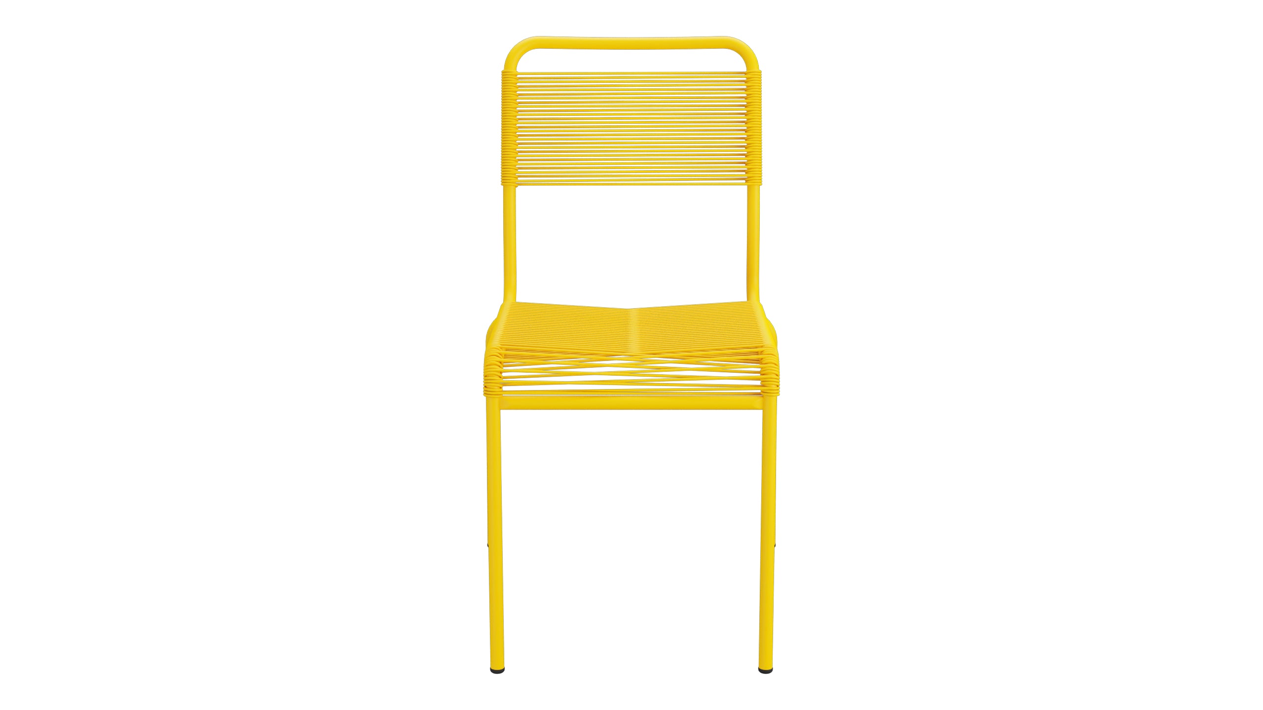 Rigi Spaghetti-Gartenstuhl ohne Armlehne in Gelb präsentiert im Onlineshop von KAQTU Design AG. Gartenstuhl ist von Schaffner