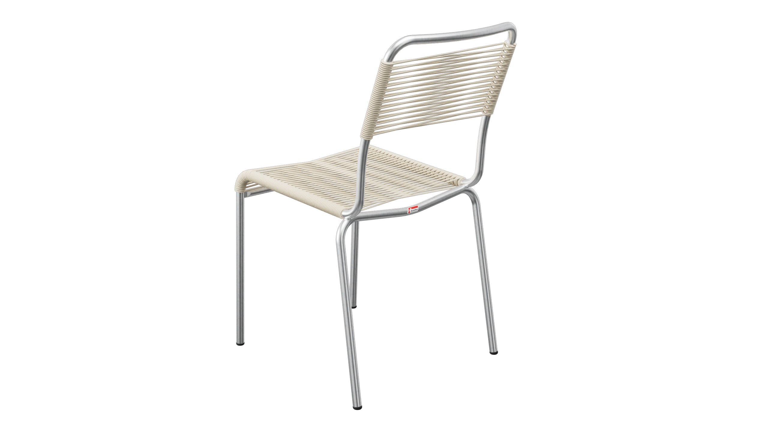 Rigi Spaghetti-Gartenstuhl ohne Armlehne in Pastellsand präsentiert im Onlineshop von KAQTU Design AG. Gartenstuhl ist von Schaffner