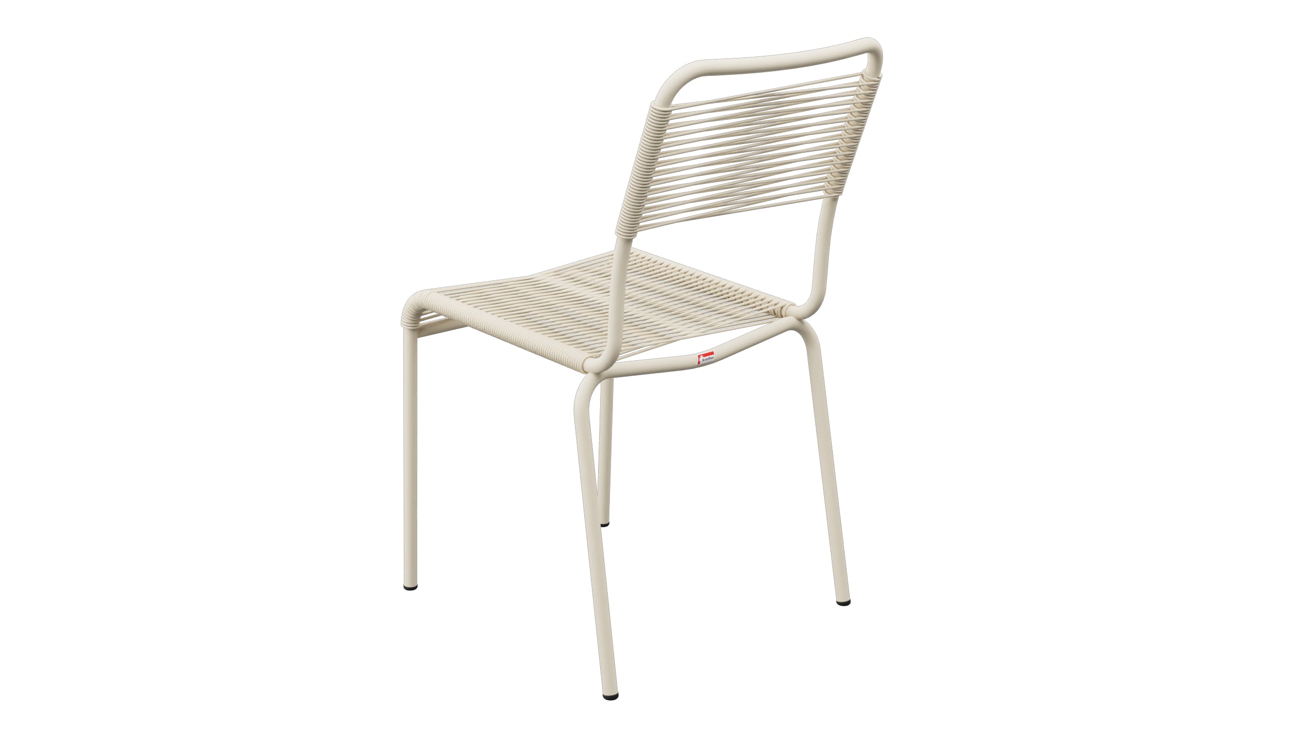 Rigi Spaghetti-Gartenstuhl ohne Armlehne in Pastellsand präsentiert im Onlineshop von KAQTU Design AG. Gartenstuhl ist von Schaffner