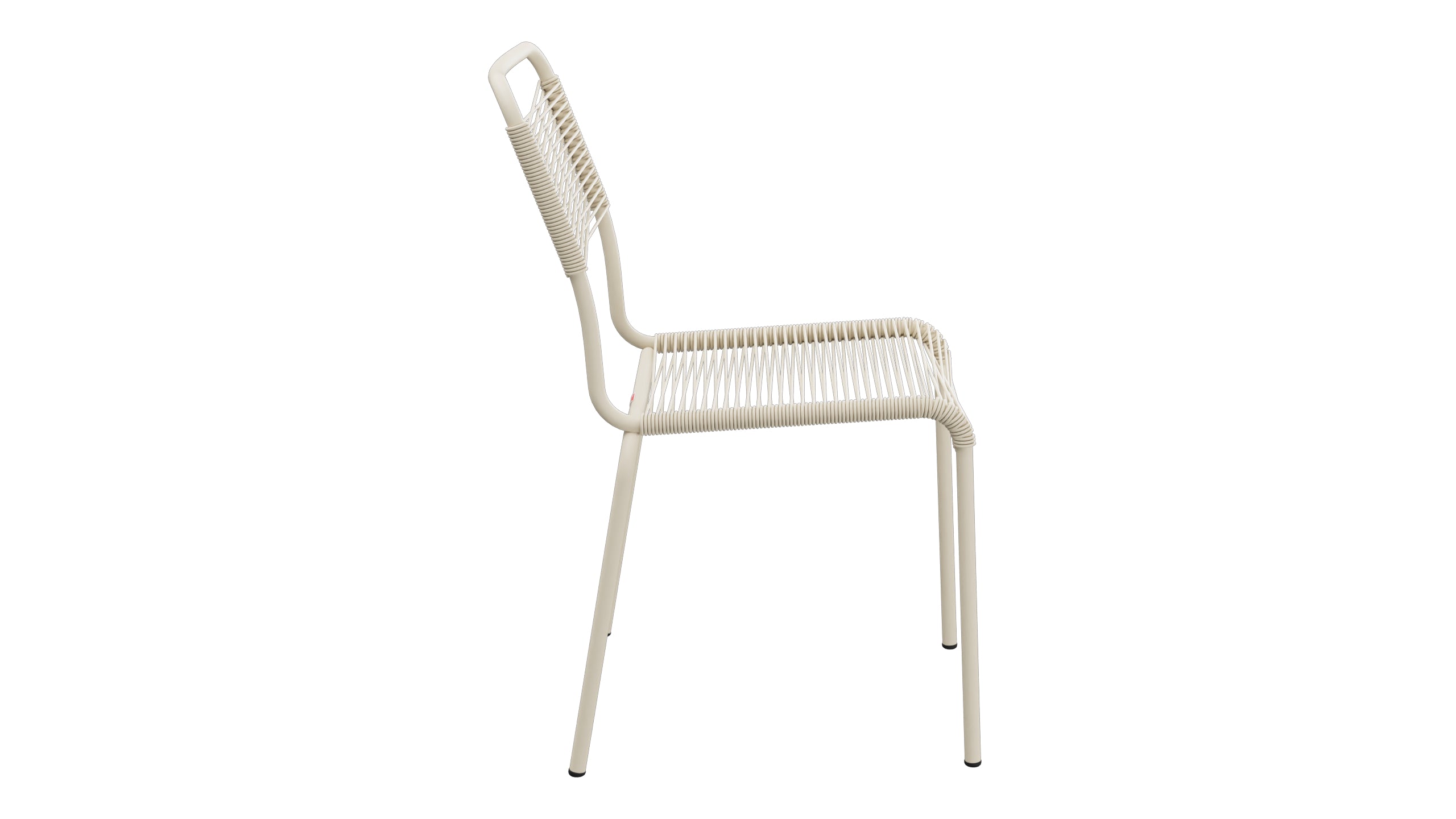 Rigi Spaghetti-Gartenstuhl ohne Armlehne in Pastellsand präsentiert im Onlineshop von KAQTU Design AG. Gartenstuhl ist von Schaffner