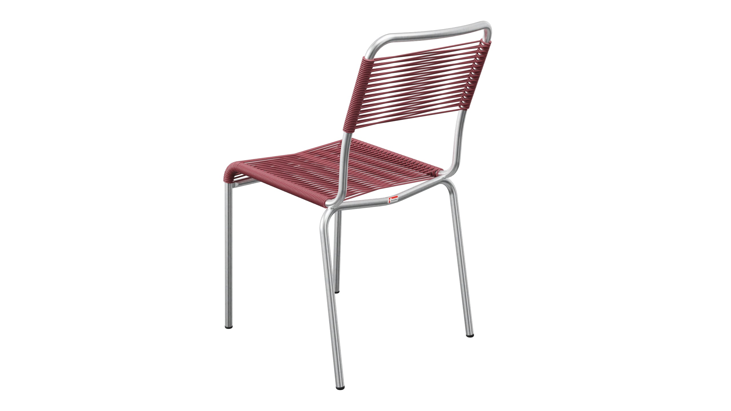 Rigi Spaghetti-Gartenstuhl ohne Armlehne in Bordeaux präsentiert im Onlineshop von KAQTU Design AG. Gartenstuhl ist von Schaffner