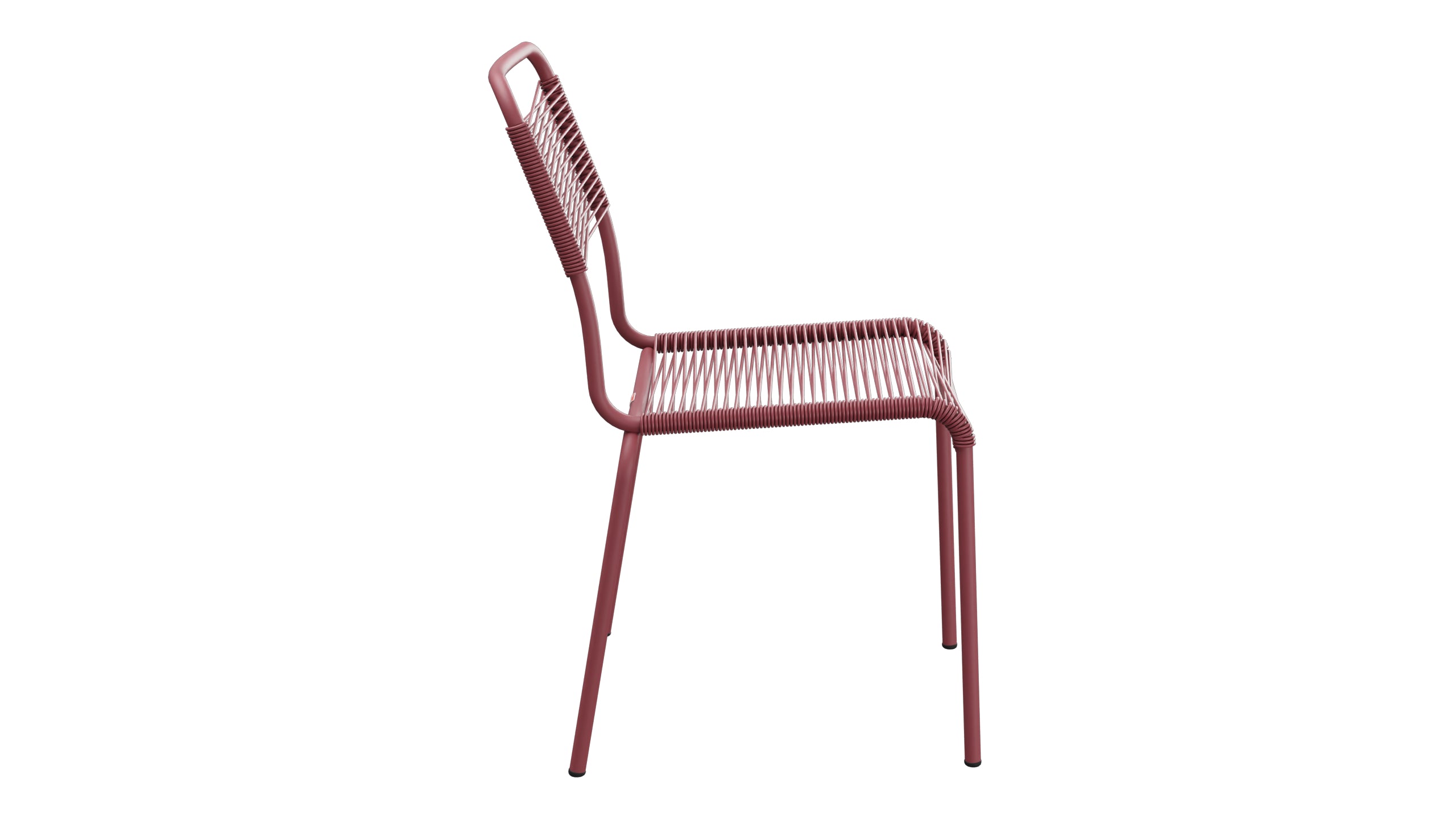 Rigi Spaghetti-Gartenstuhl ohne Armlehne in Bordeaux präsentiert im Onlineshop von KAQTU Design AG. Gartenstuhl ist von Schaffner