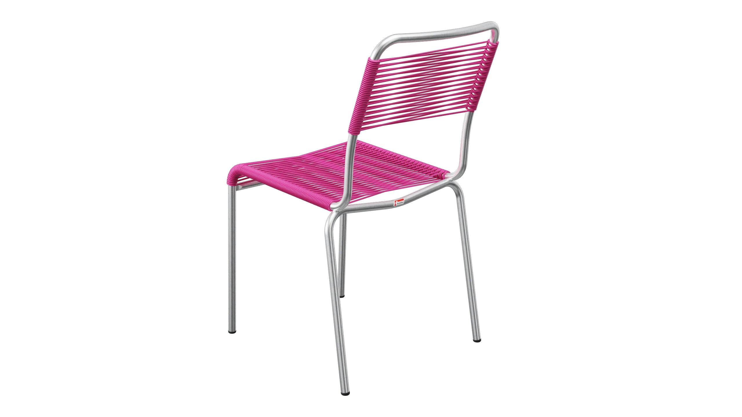 Rigi Spaghetti-Gartenstuhl ohne Armlehne in Pink präsentiert im Onlineshop von KAQTU Design AG. Gartenstuhl ist von Schaffner