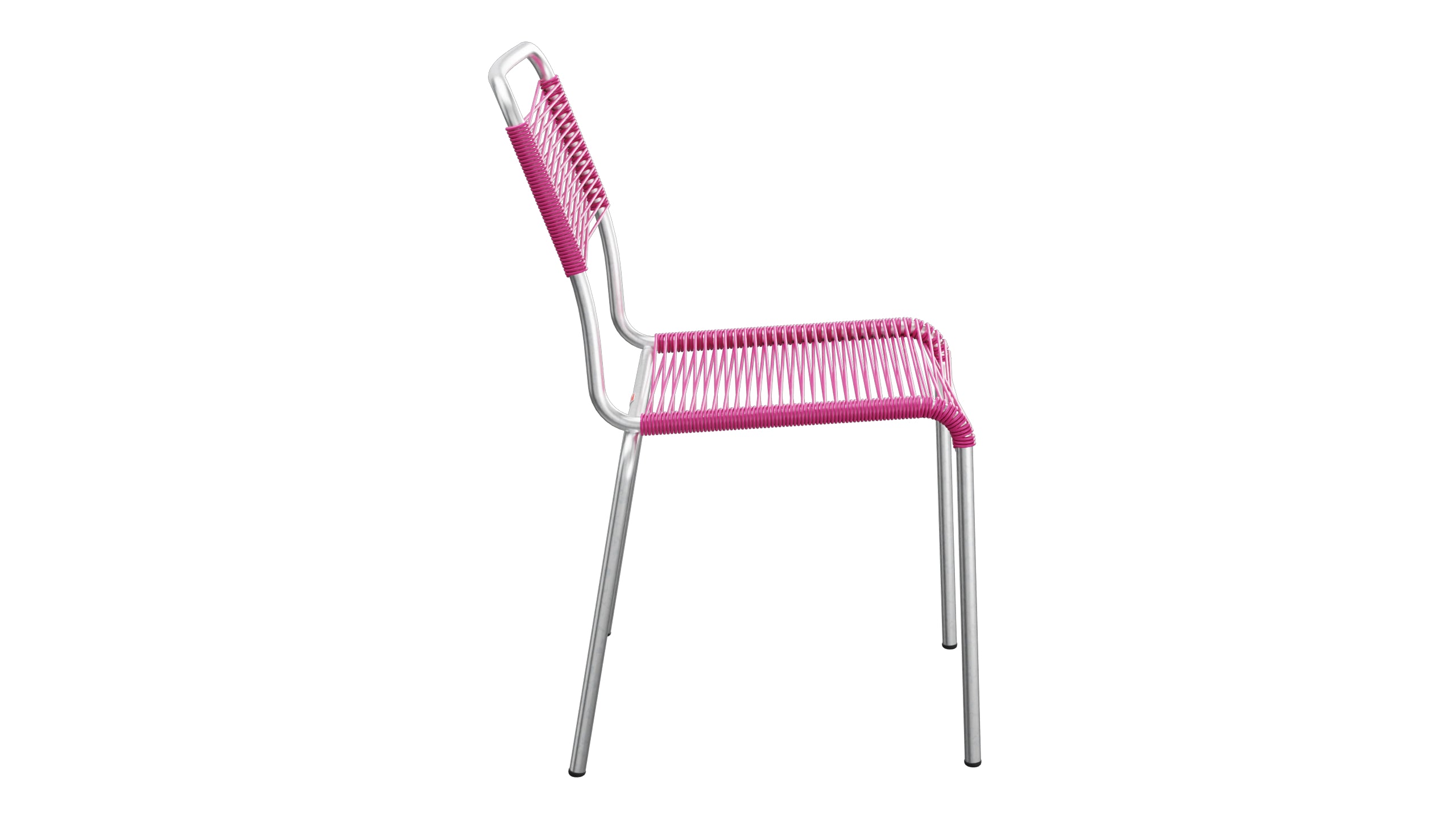 Rigi Spaghetti-Gartenstuhl ohne Armlehne in Pink präsentiert im Onlineshop von KAQTU Design AG. Gartenstuhl ist von Schaffner