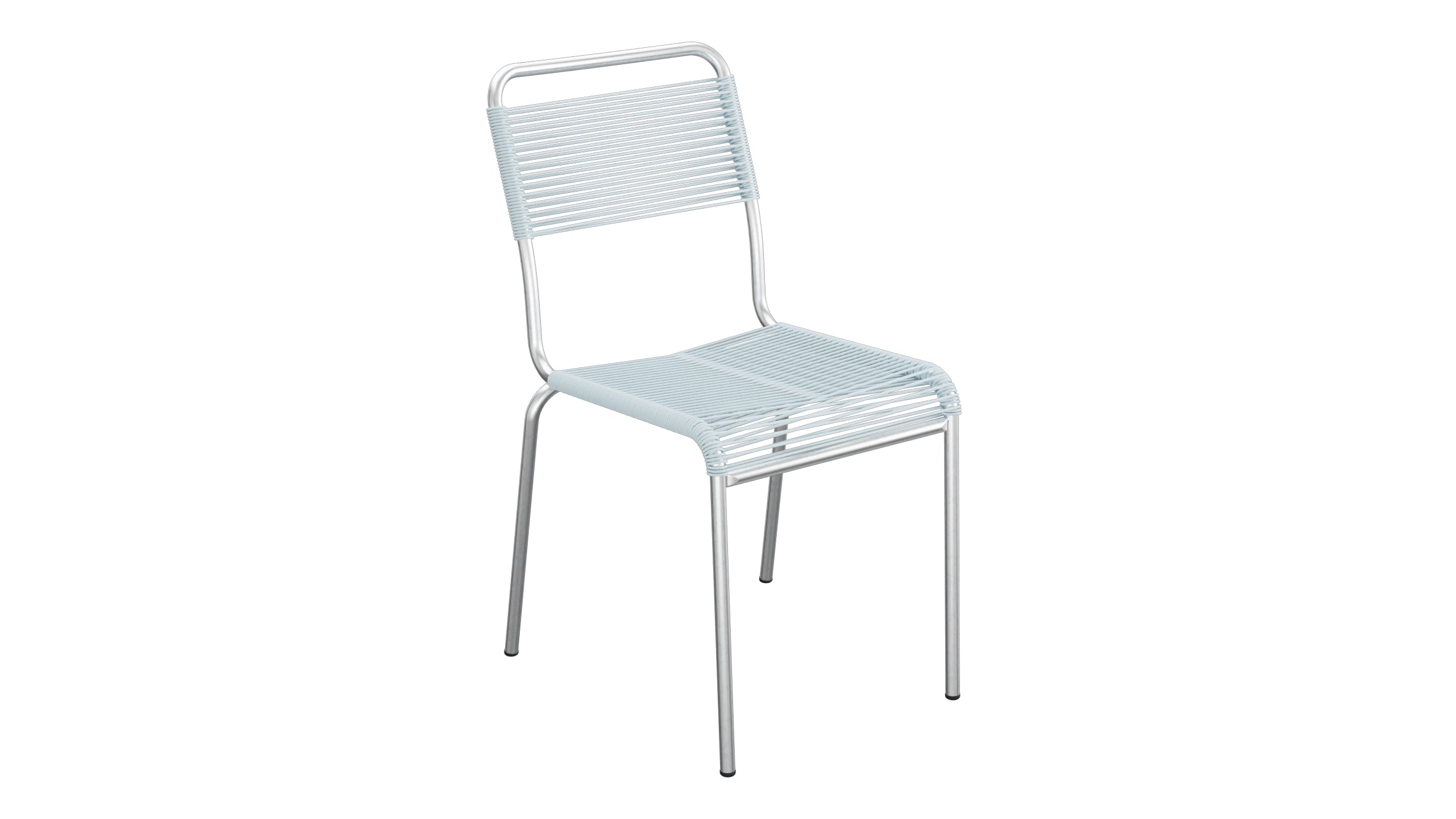 Rigi Spaghetti-Gartenstuhl ohne Armlehne in Pastellblau präsentiert im Onlineshop von KAQTU Design AG. Gartenstuhl ist von Schaffner