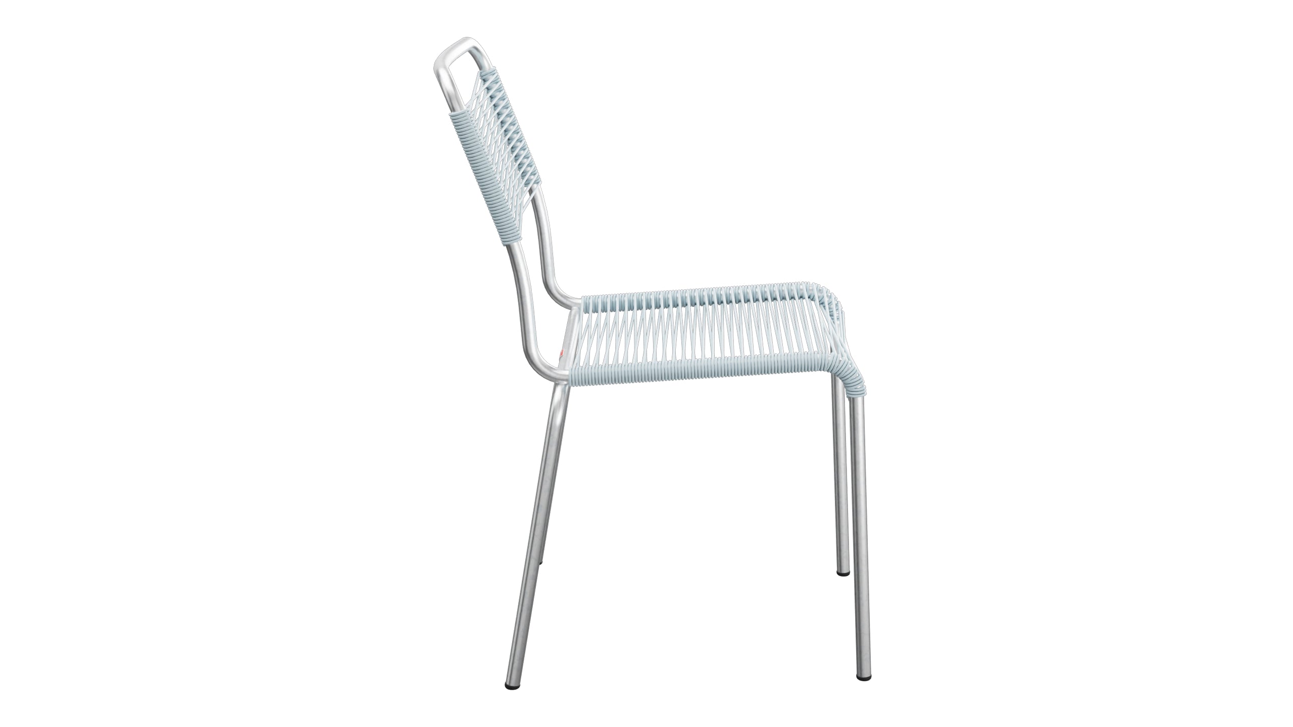 Rigi Spaghetti-Gartenstuhl ohne Armlehne in Pastellblau präsentiert im Onlineshop von KAQTU Design AG. Gartenstuhl ist von Schaffner