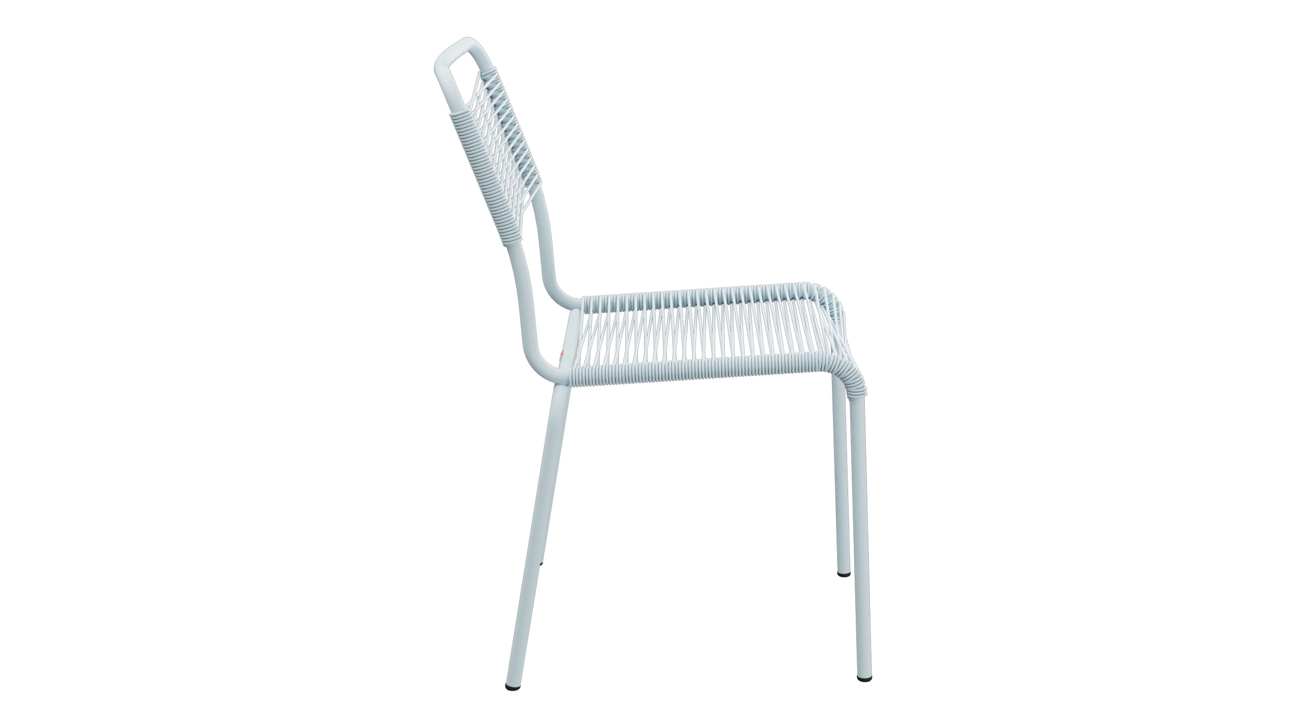 Rigi Spaghetti-Gartenstuhl ohne Armlehne in Pastellblau präsentiert im Onlineshop von KAQTU Design AG. Gartenstuhl ist von Schaffner
