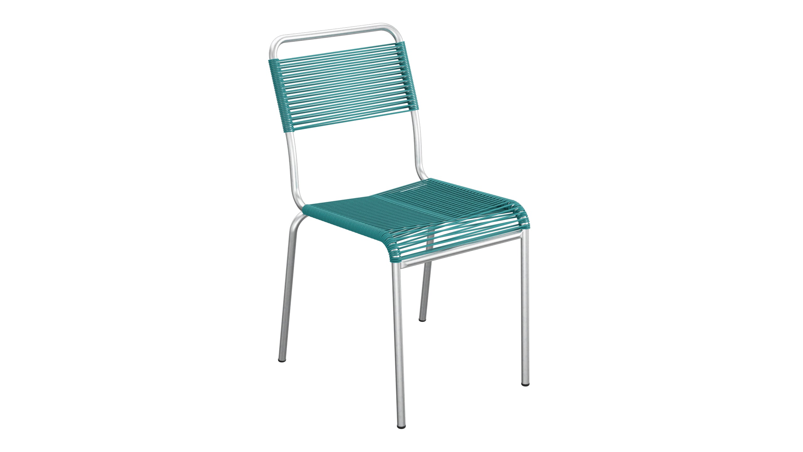 Rigi Spaghetti-Gartenstuhl ohne Armlehne in Kaliblau präsentiert im Onlineshop von KAQTU Design AG. Gartenstuhl ist von Schaffner