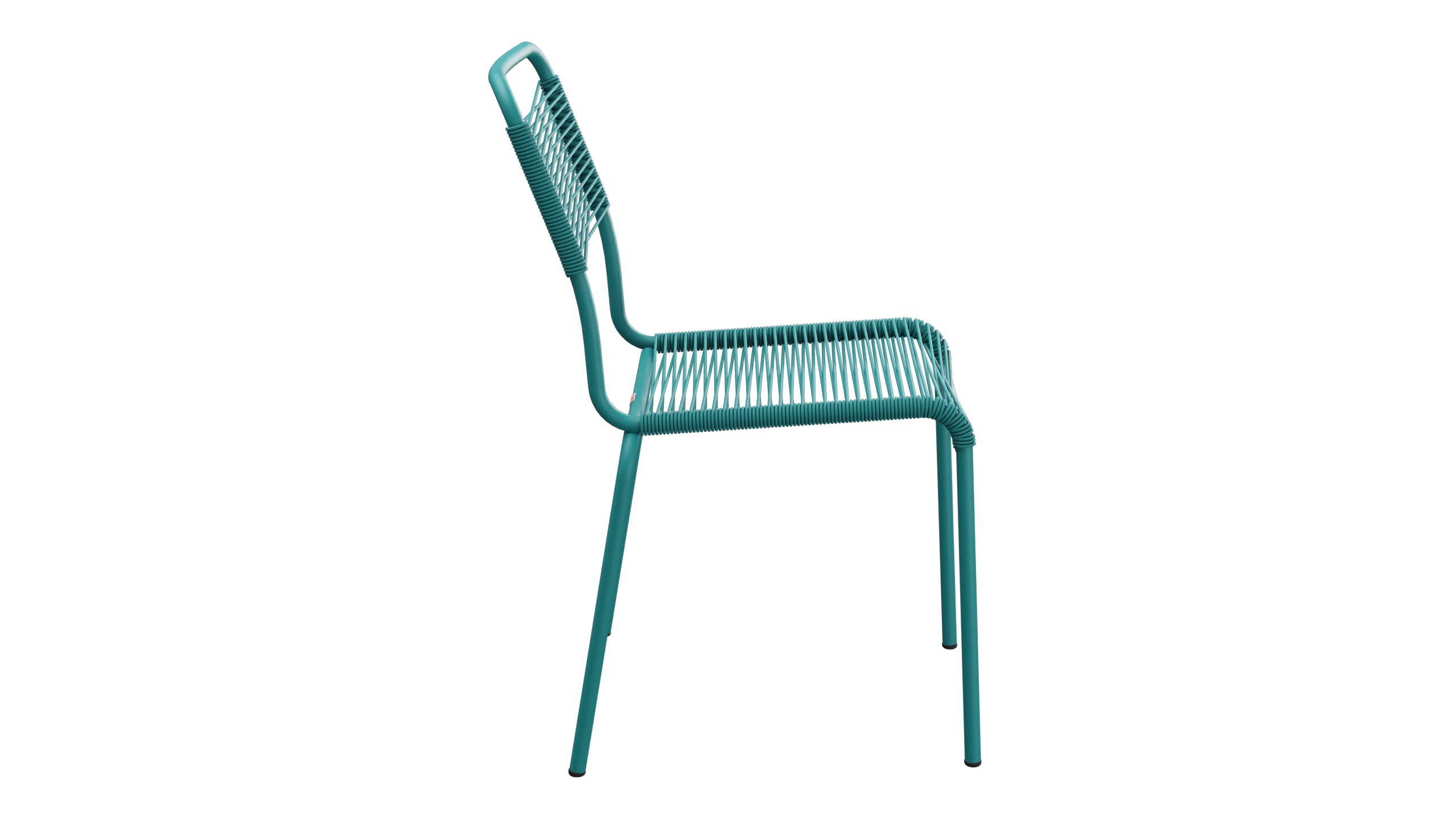 Rigi Spaghetti-Gartenstuhl ohne Armlehne in Kaliblau präsentiert im Onlineshop von KAQTU Design AG. Gartenstuhl ist von Schaffner