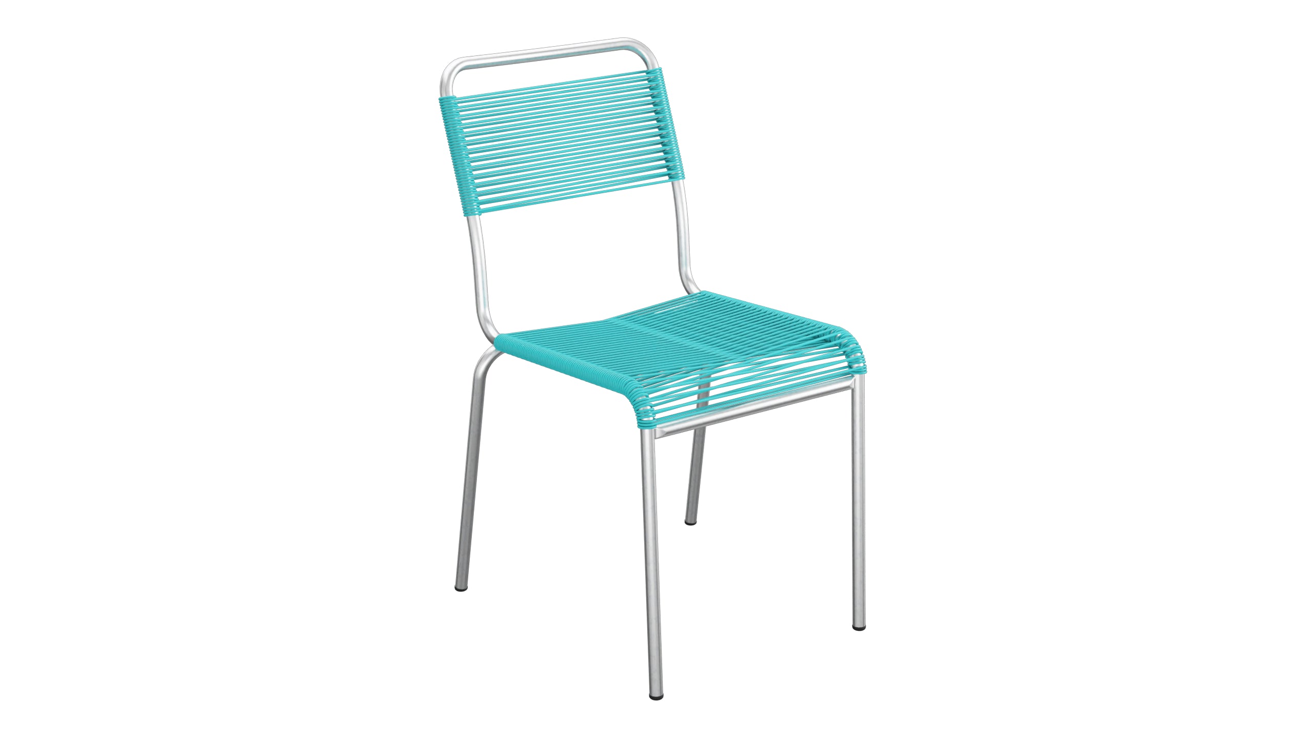 Rigi Spaghetti-Gartenstuhl ohne Armlehne in Türkis präsentiert im Onlineshop von KAQTU Design AG. Gartenstuhl ist von Schaffner
