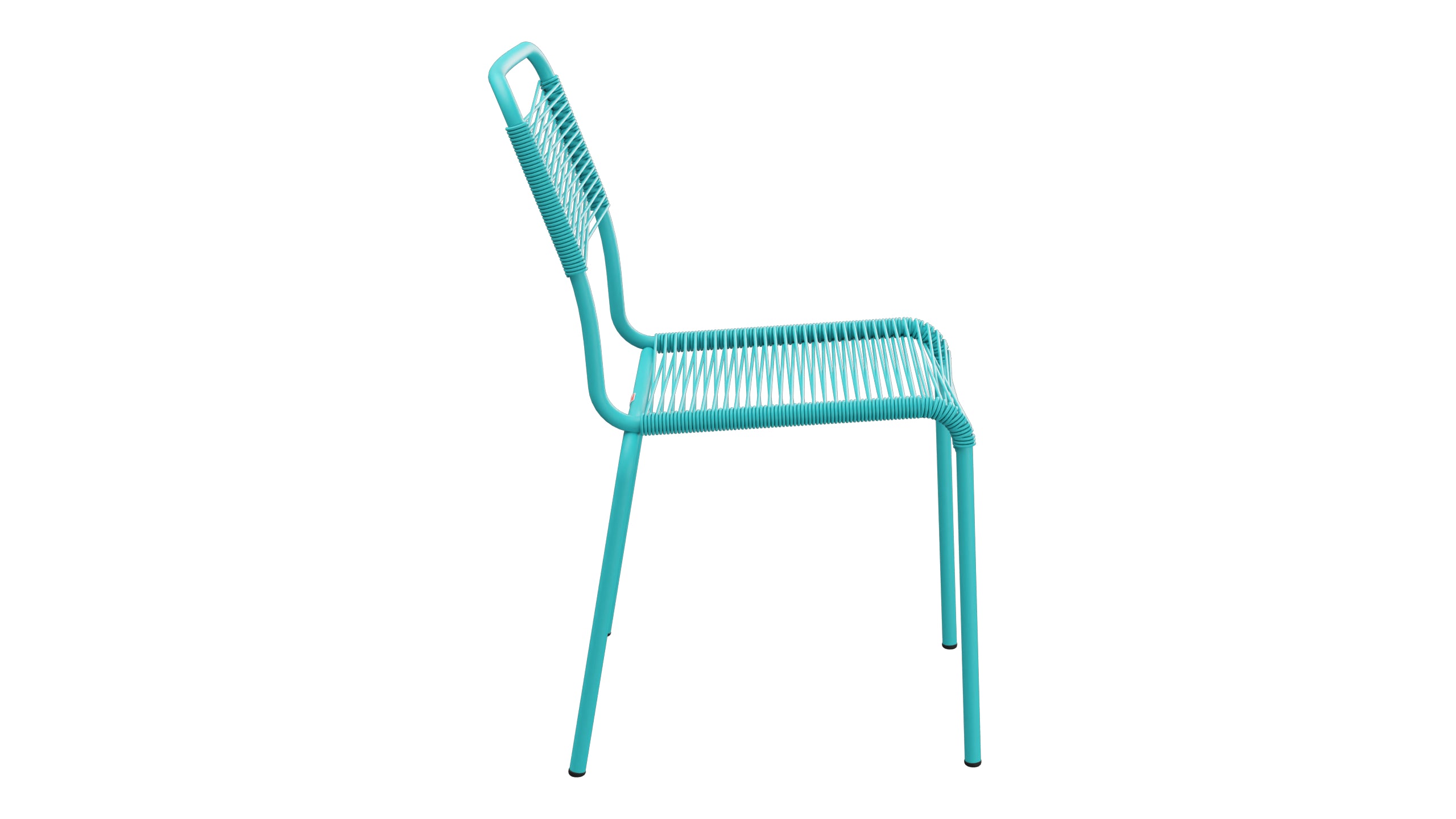 Rigi Spaghetti-Gartenstuhl ohne Armlehne in Türkis präsentiert im Onlineshop von KAQTU Design AG. Gartenstuhl ist von Schaffner