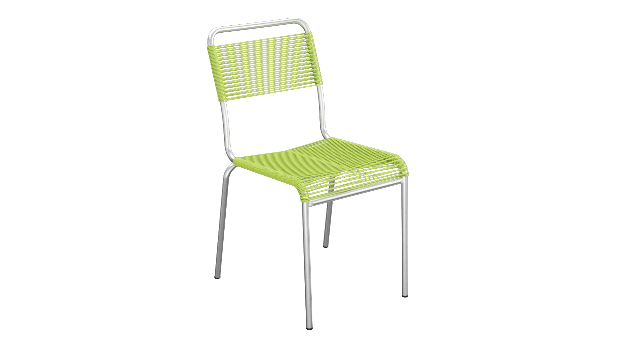 Rigi Spaghetti-Gartenstuhl ohne Armlehne in Hellgrün präsentiert im Onlineshop von KAQTU Design AG. Gartenstuhl ist von Schaffner