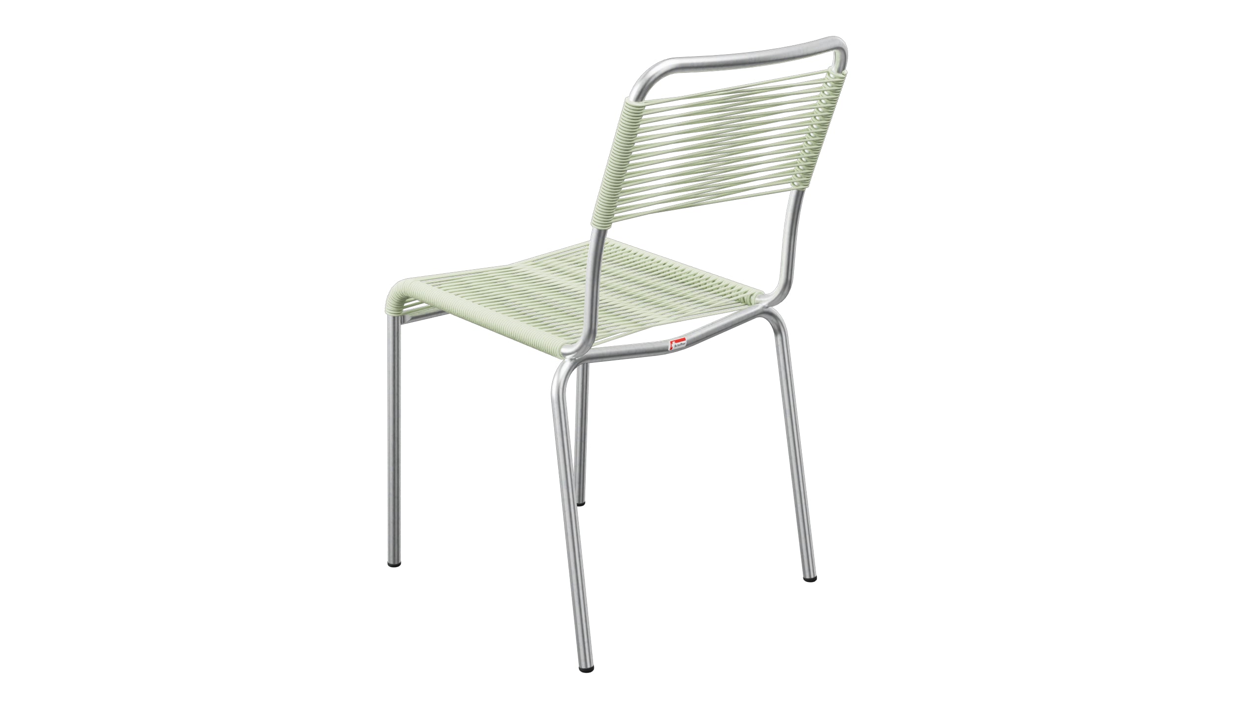 Rigi Spaghetti-Gartenstuhl ohne Armlehne in Pastellgrün präsentiert im Onlineshop von KAQTU Design AG. Gartenstuhl ist von Schaffner