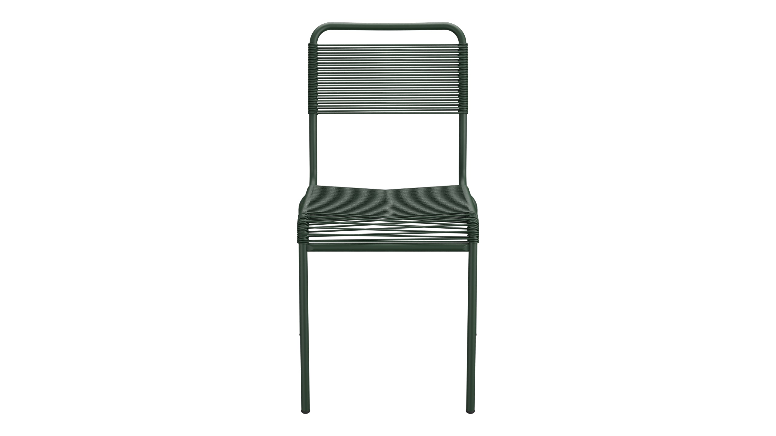 Rigi Spaghetti-Gartenstuhl ohne Armlehne in Tannengrün präsentiert im Onlineshop von KAQTU Design AG. Gartenstuhl ist von Schaffner