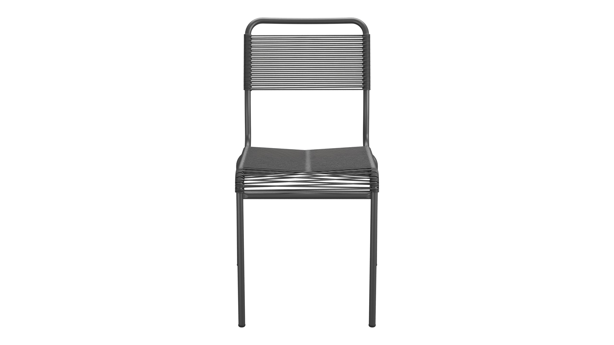 Rigi Spaghetti-Gartenstuhl ohne Armlehne in Anthrazit präsentiert im Onlineshop von KAQTU Design AG. Gartenstuhl ist von Schaffner