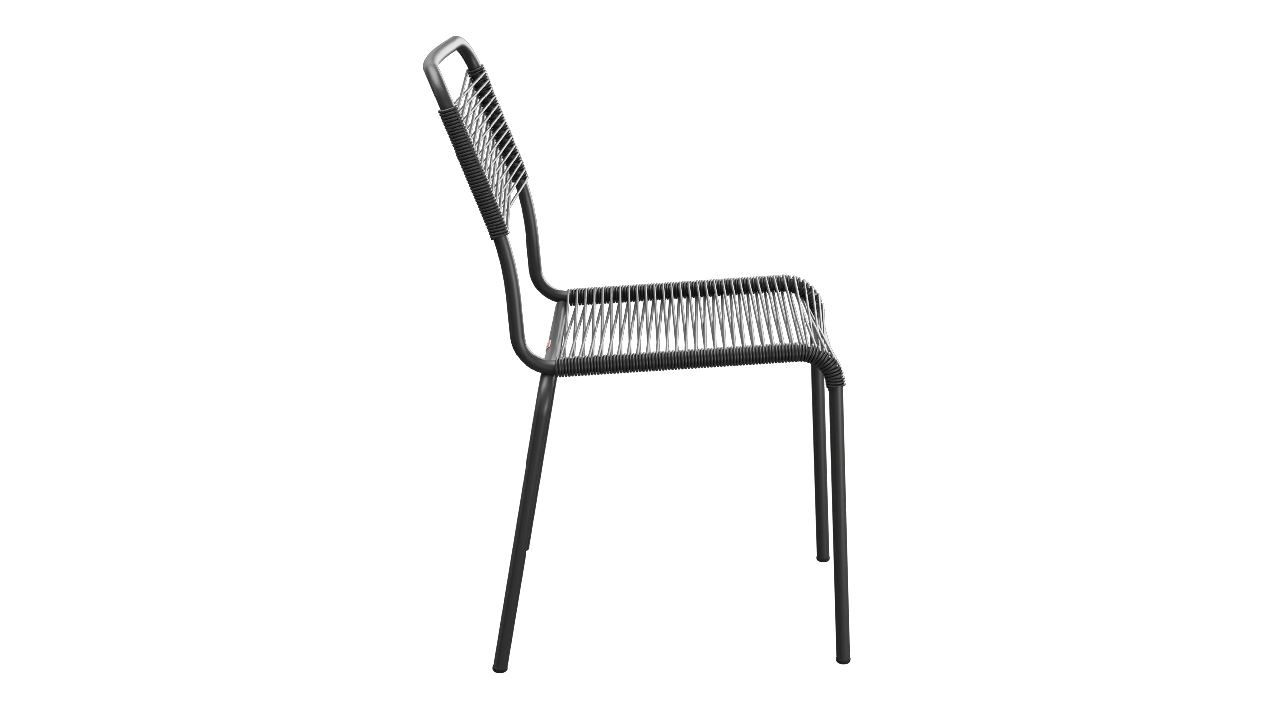 Rigi Spaghetti-Gartenstuhl ohne Armlehne in Anthrazit präsentiert im Onlineshop von KAQTU Design AG. Gartenstuhl ist von Schaffner