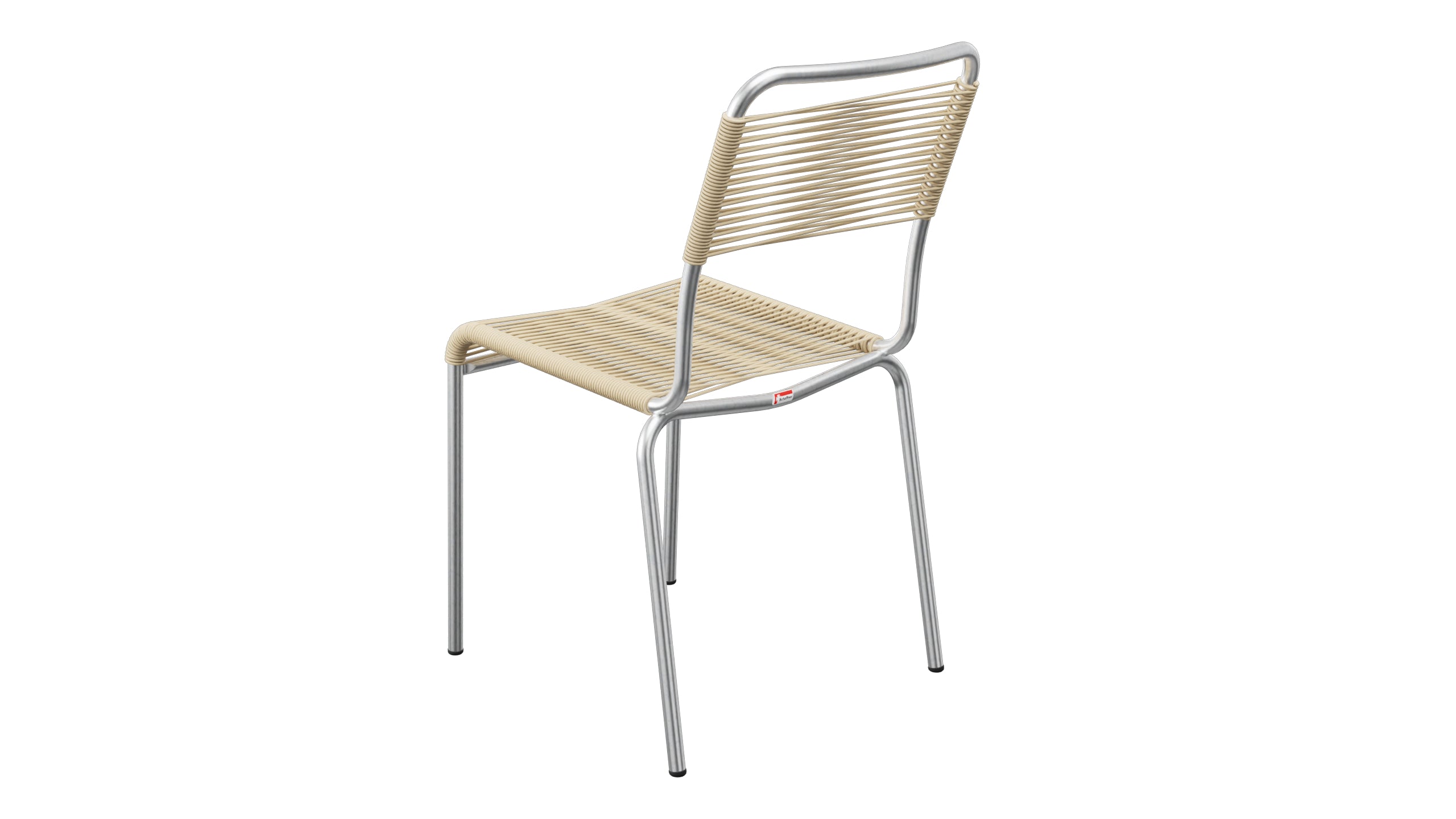 Rigi Spaghetti-Gartenstuhl ohne Armlehne in Pastellbraun präsentiert im Onlineshop von KAQTU Design AG. Gartenstuhl ist von Schaffner